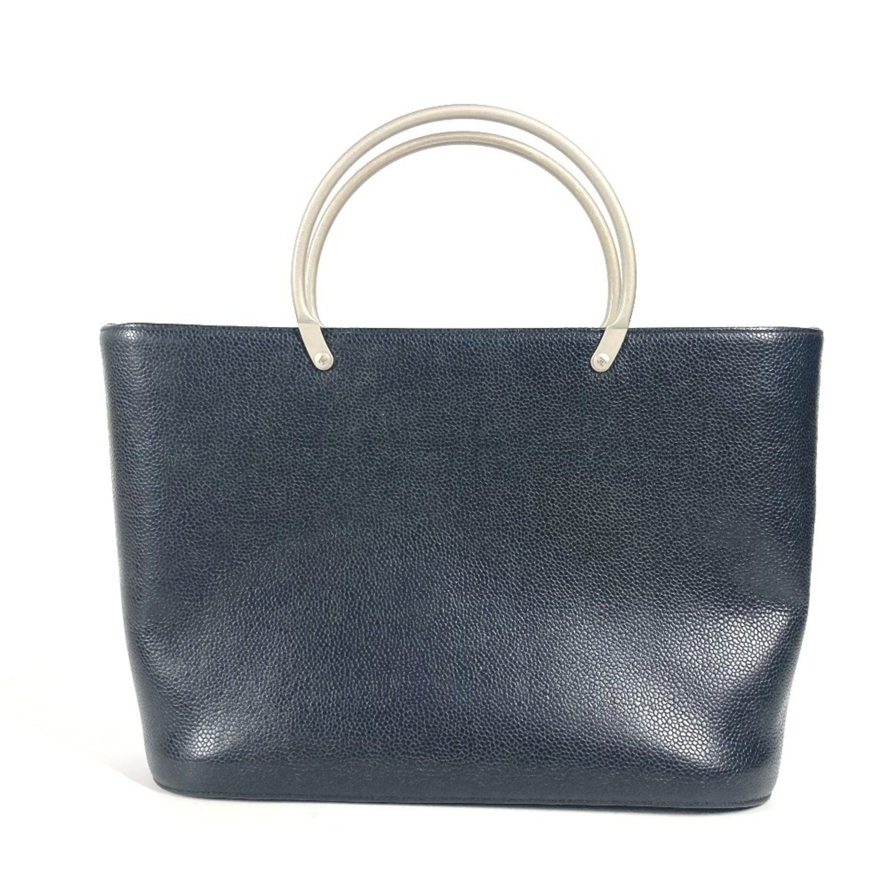 CHANEL Metal Handle CC Coco Mark Logo Handbag in Caviar Leather