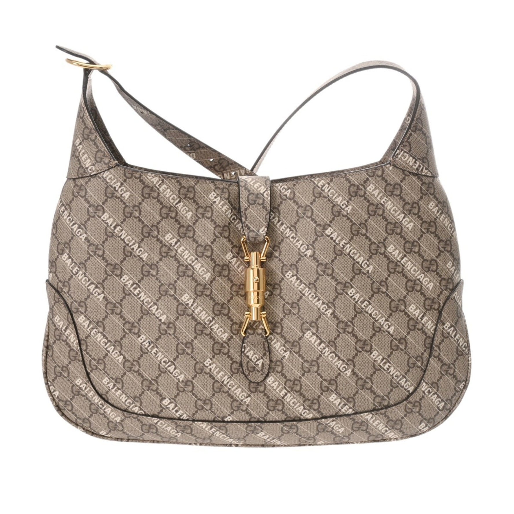 GUCCI GG Supreme Jackie 1961 The Hacker Project Balenciaga Collaboration Canvas Shoulder Bag A