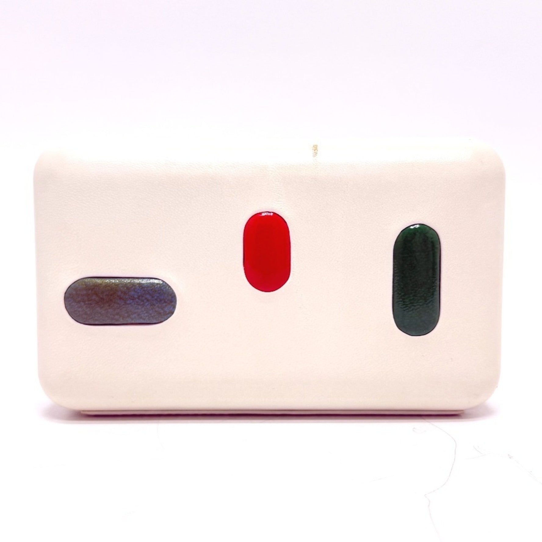 LOEWE Tricolor Purse Cosmetic Pouch Multi-Pouch Storage Clutch Bag Small Item Leather