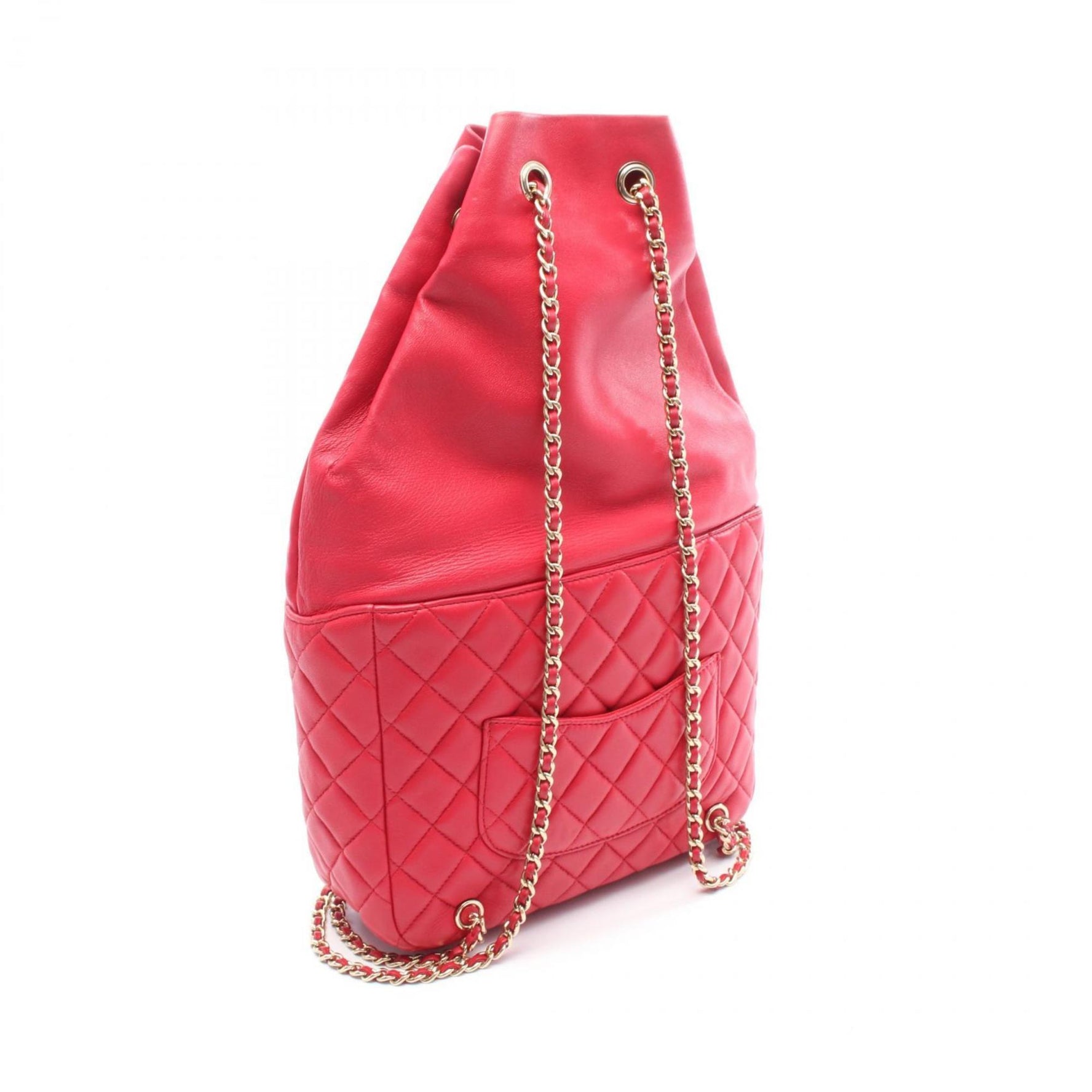 CHANEL Matelasse Cruise Line Backpack Bag in Lambskin Leather, Red