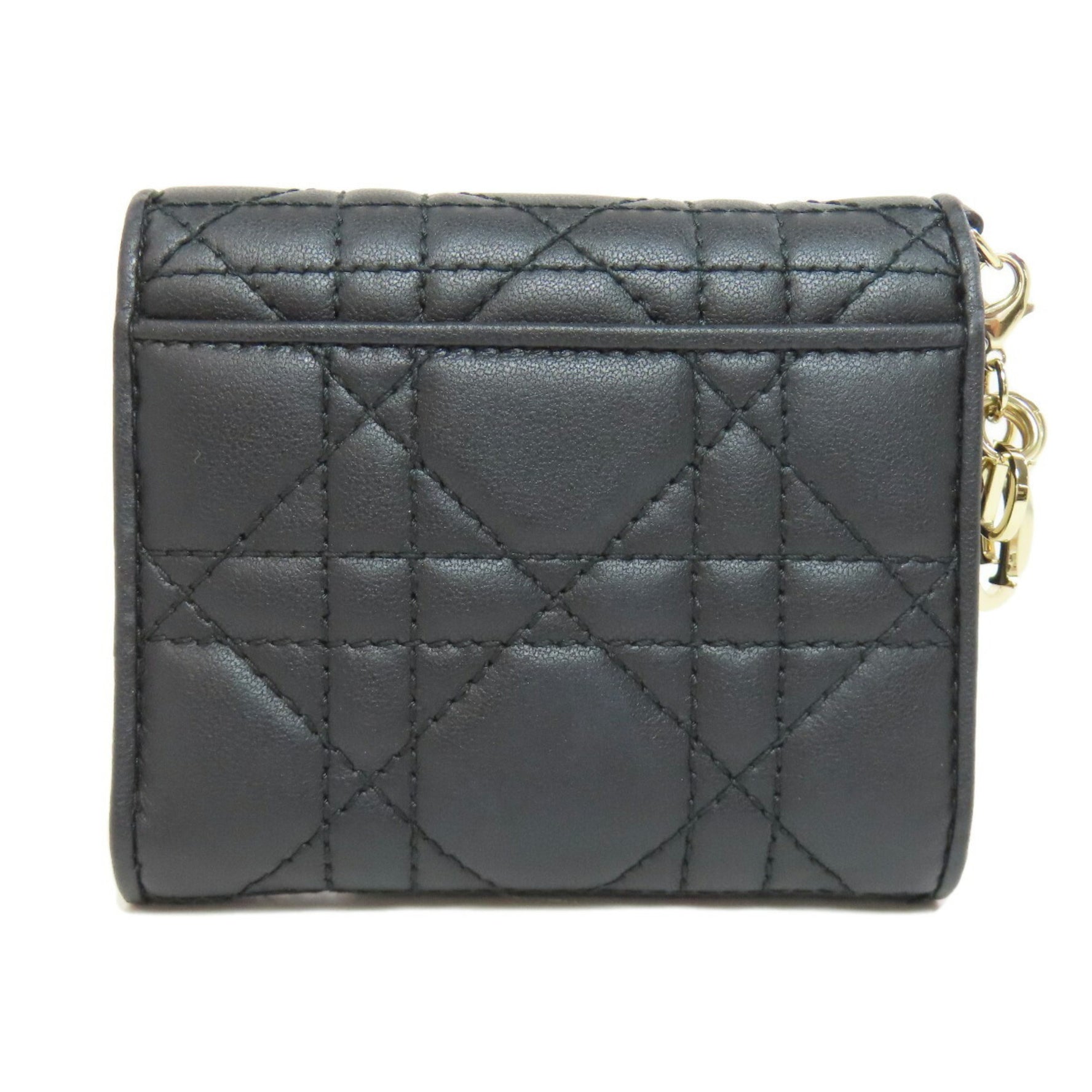 Christian Dior Lady Compact Bi-fold Wallet Calfskin