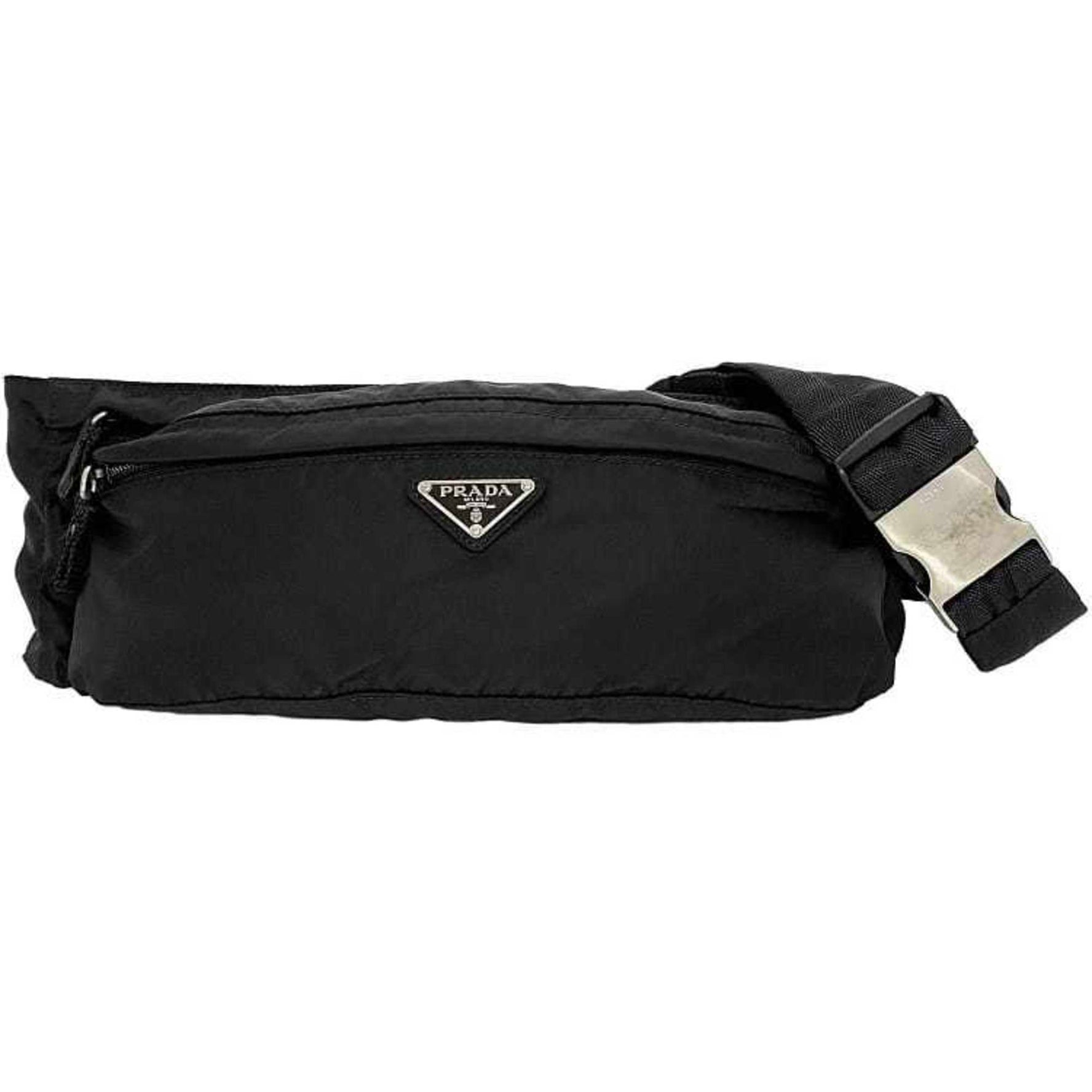 Prada Body Bag Tessuto Belt Nylon Triangle Plate Waist Pouch Compact