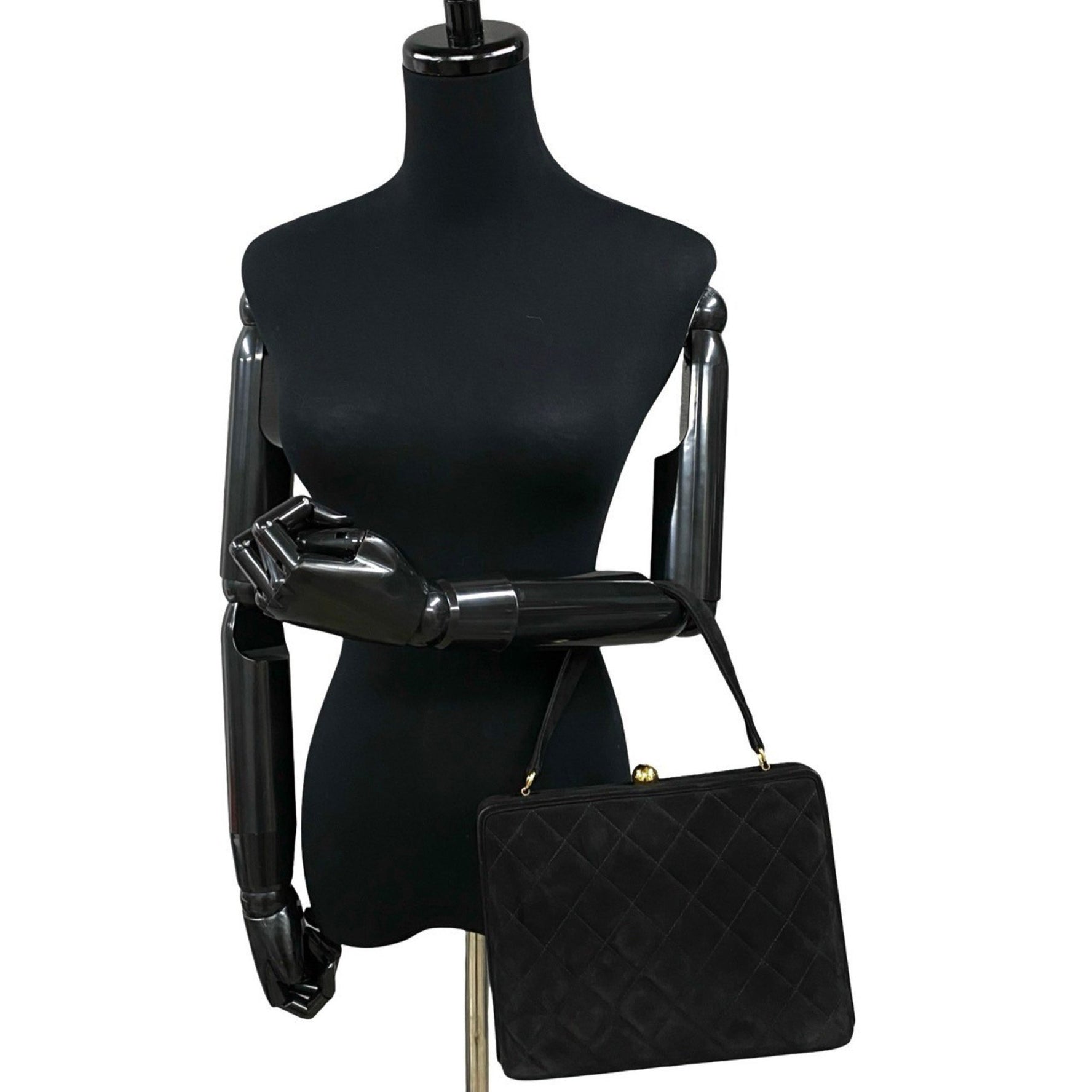 CHANEL Matelasse Coco Mark Hardware Suede Leather Genuine Handbag