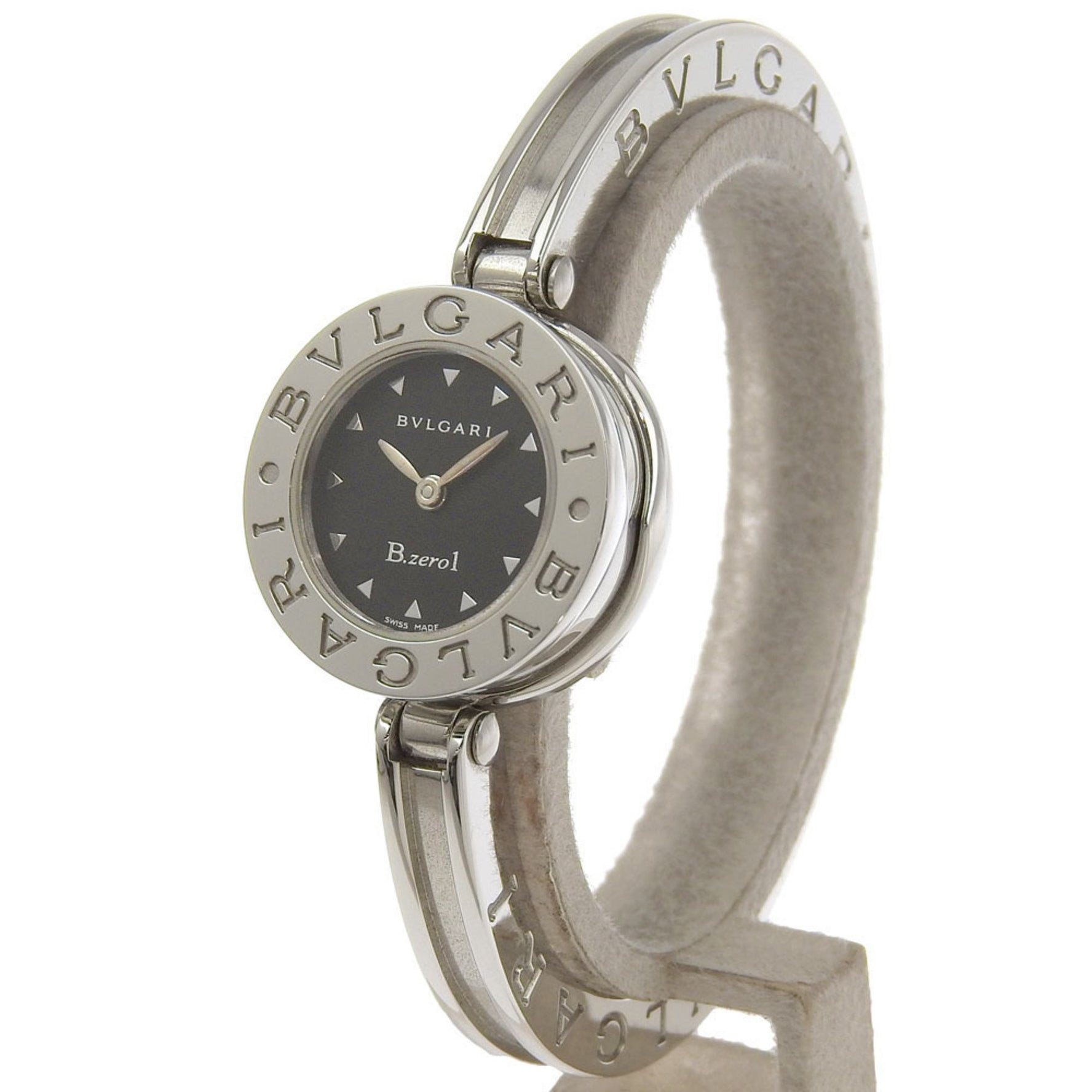 BVLGARI B-zero1 Watch BZ22S Stainless Steel Quartz Analog Display Black Dial Women's
