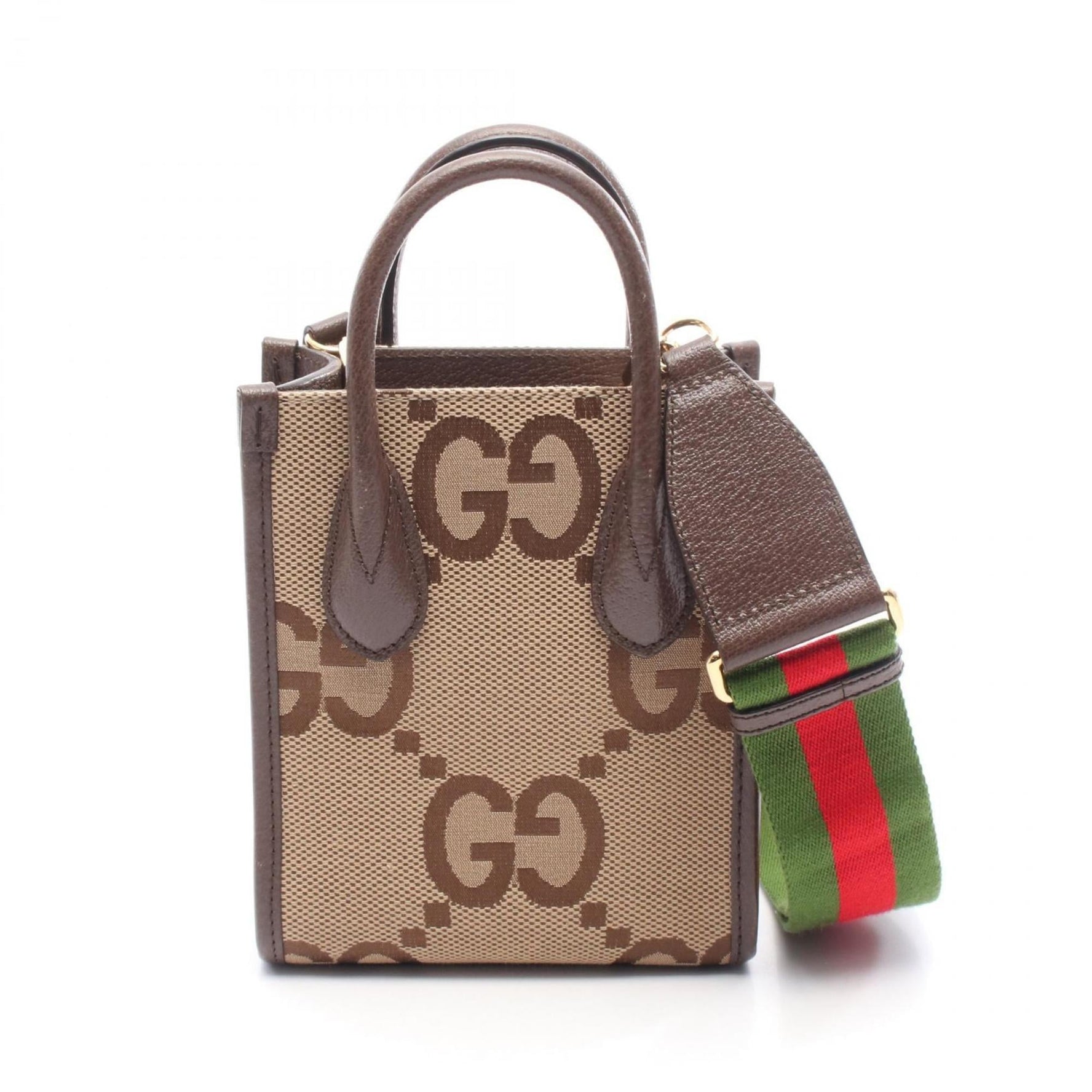 Gucci Jumbo GG Tote Bag, Canvas and Leather, Beige Brown
