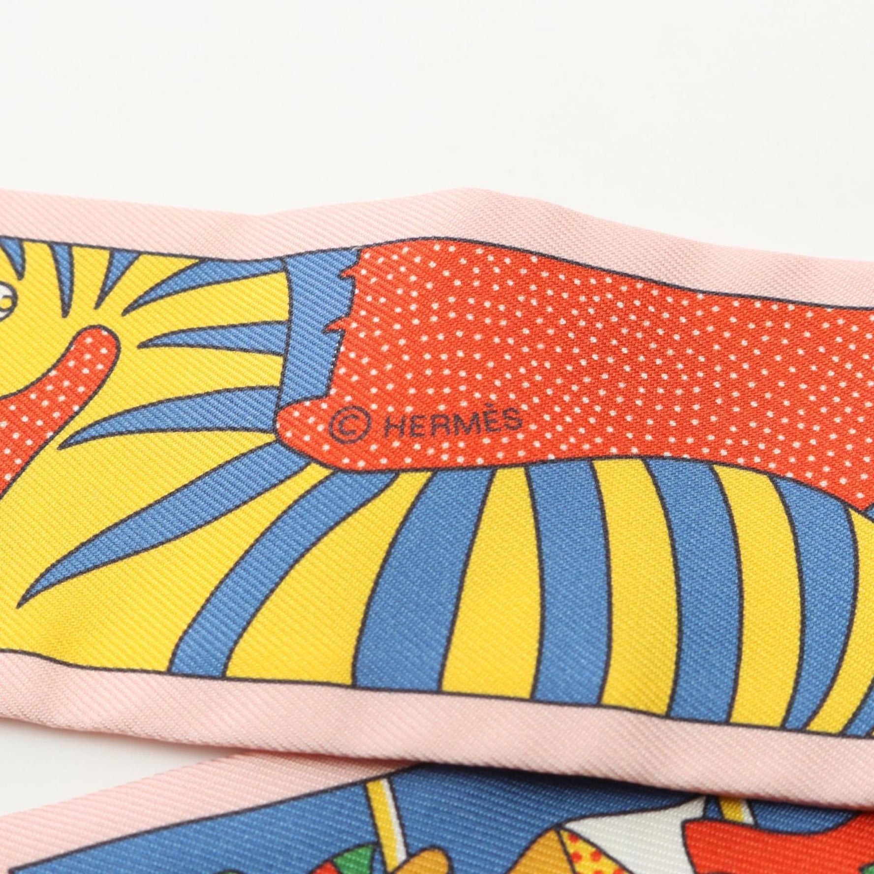 Hermès HERMES Twilly Factory Suite Silk Scarf Pink/Multicolor