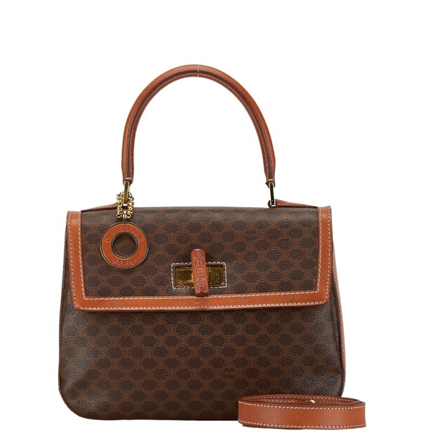 Celine Macadam Handbag Shoulder Bag PVC Leather