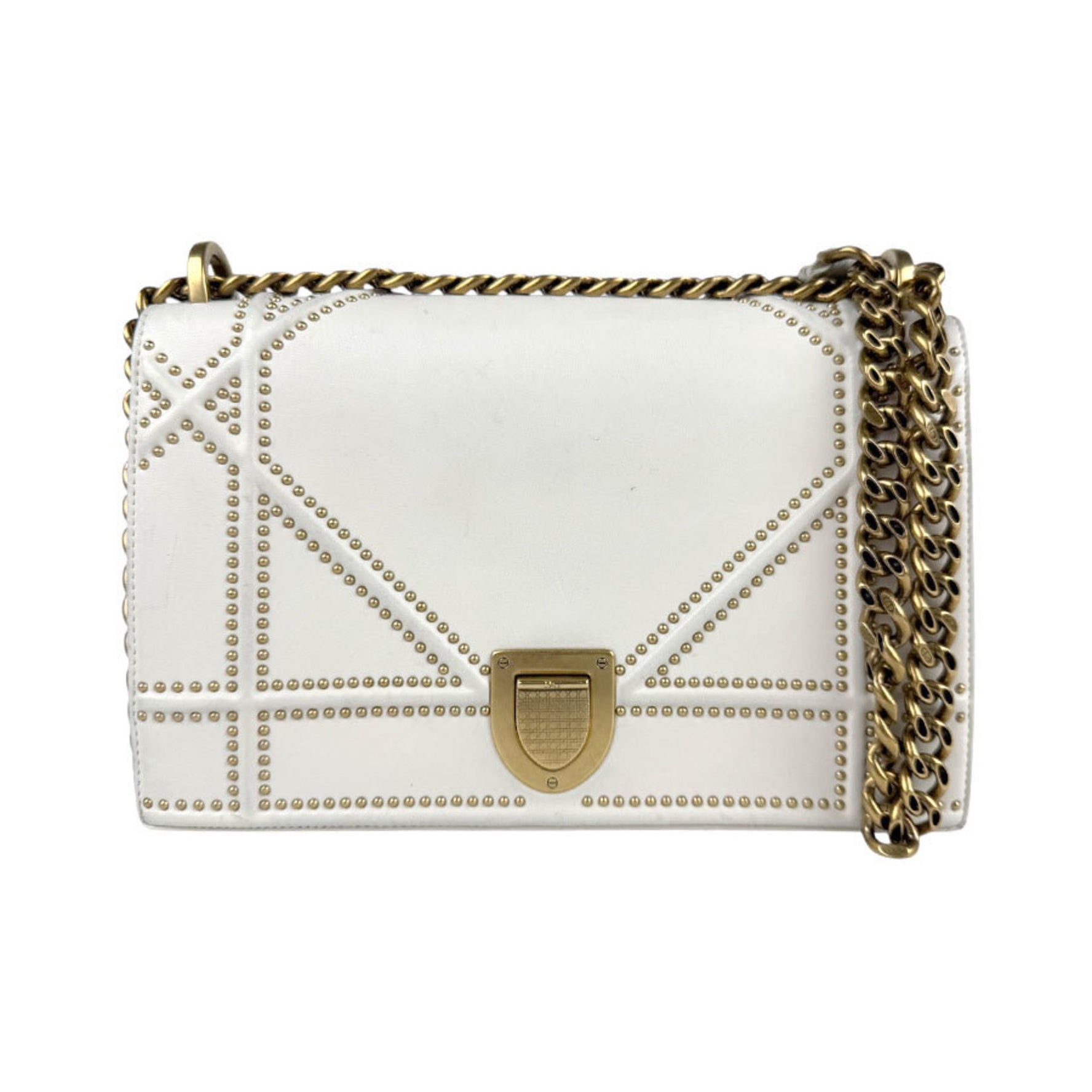 Christian Dior Shoulder Bag Diorama Leather Gold