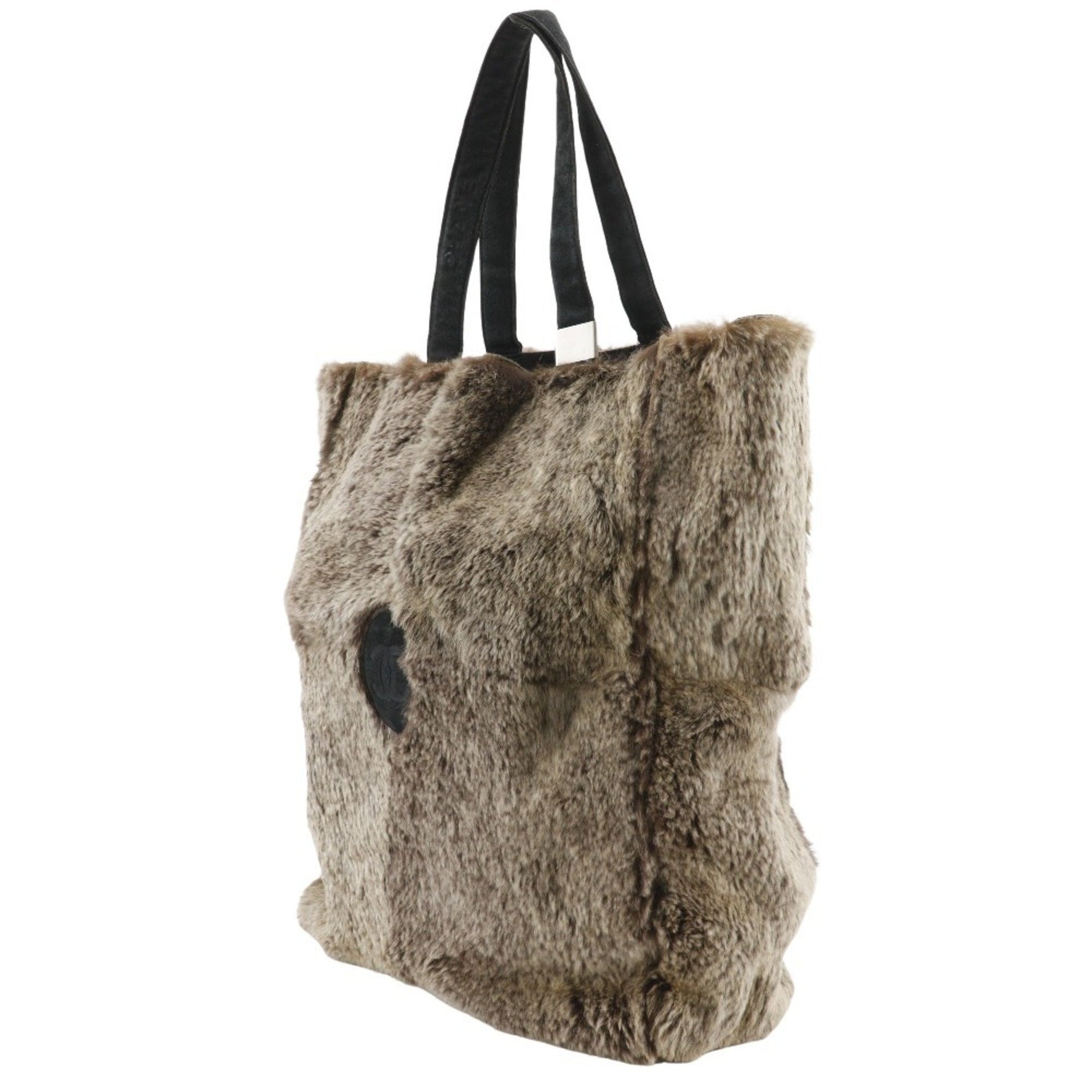 CHANEL COCO Mark Handbag Tote Bag Rabbit Fur