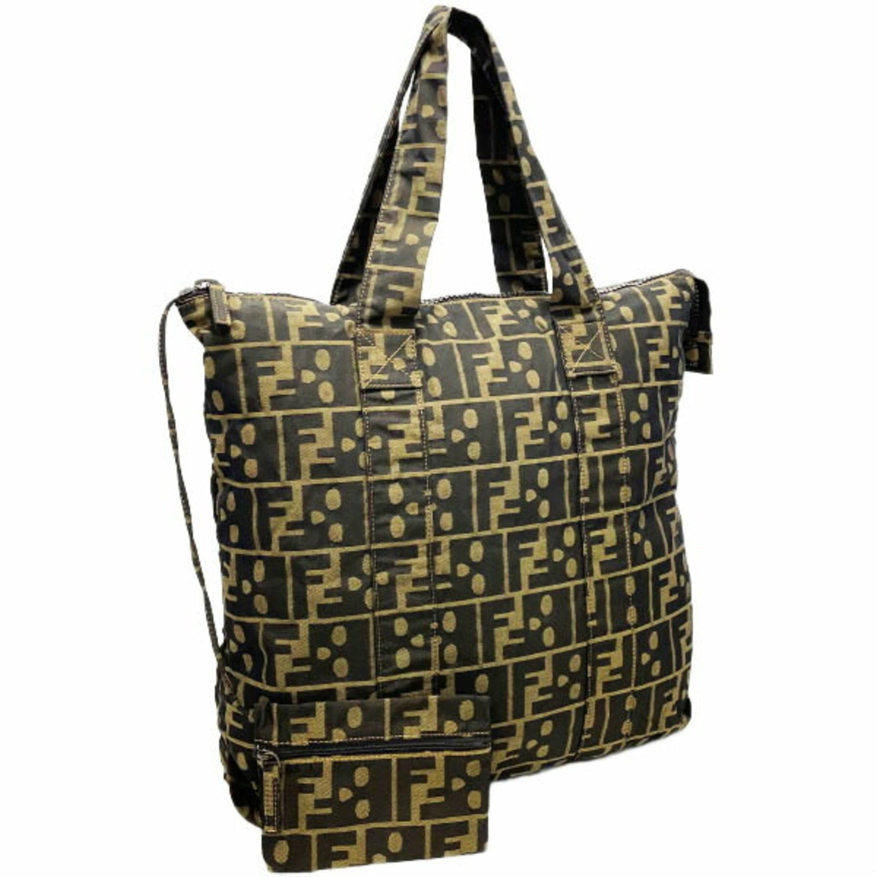 FENDI Handbag ZUCCA Tote Bag Nylon FF Skull