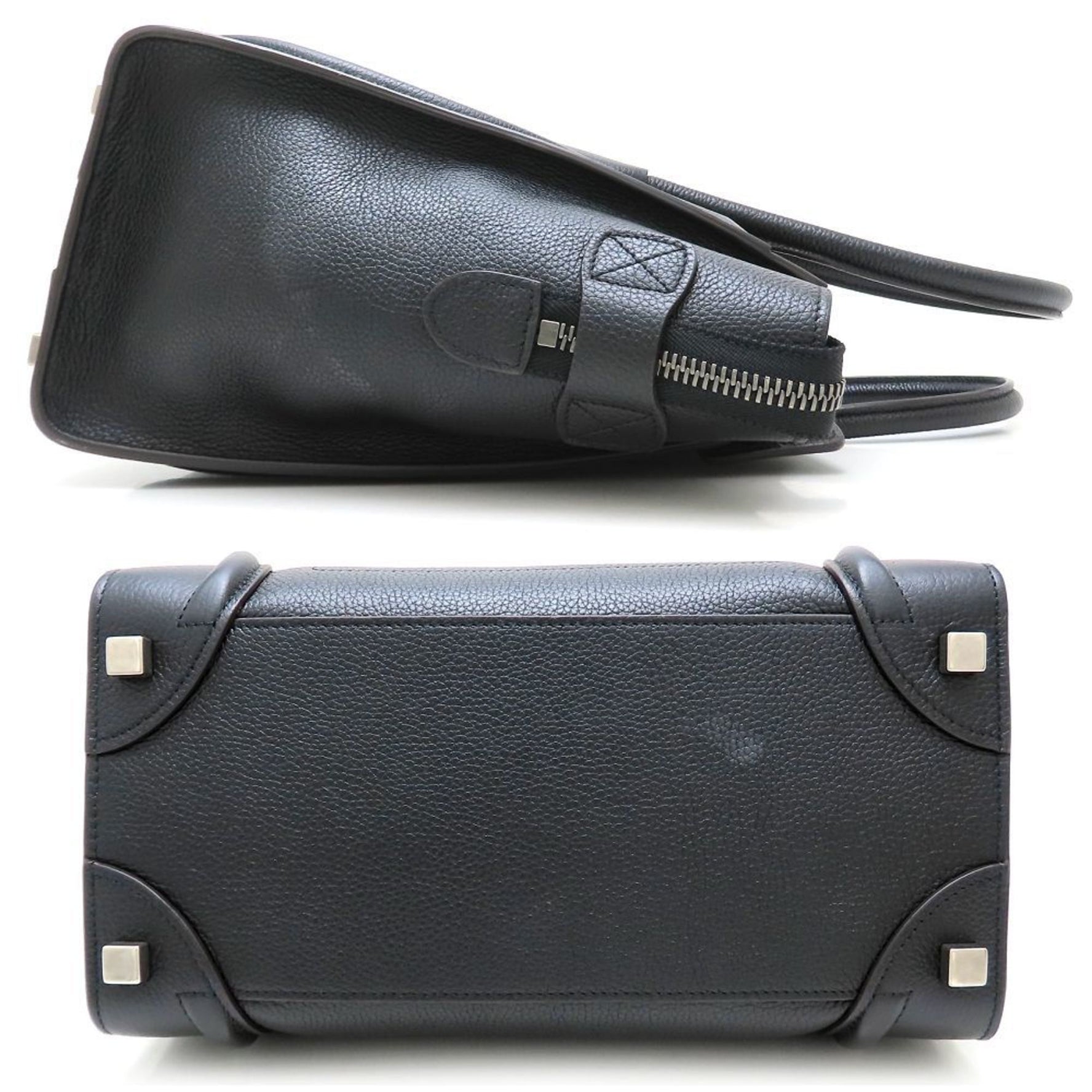 CELINE Luggage Micro Shopper Handbag Leather