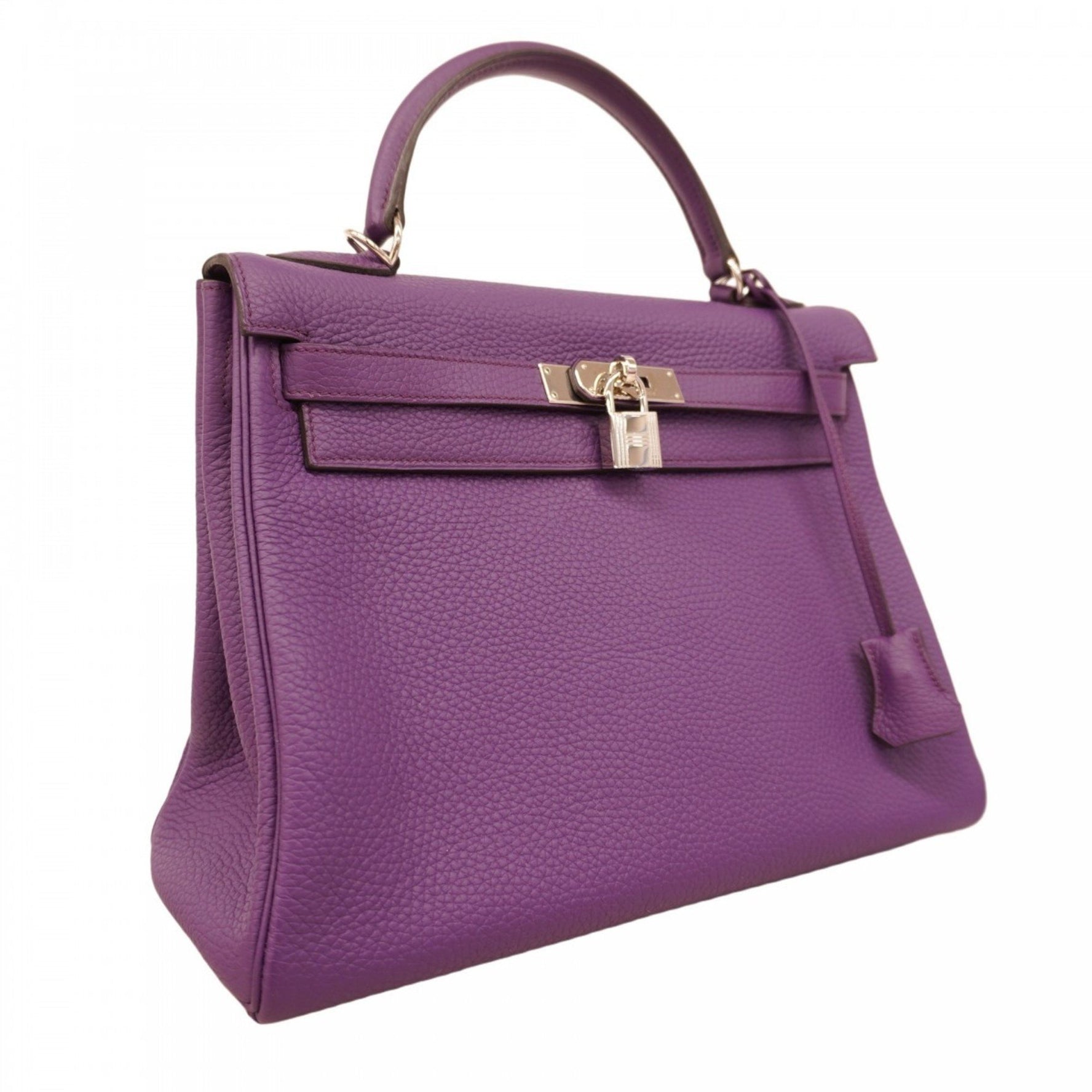 Hermes Hermès Kelly 32 Handbag in Taurillon Clemence Ultra Violet with P Stamp, 2-Way Bag for Women, P1799818