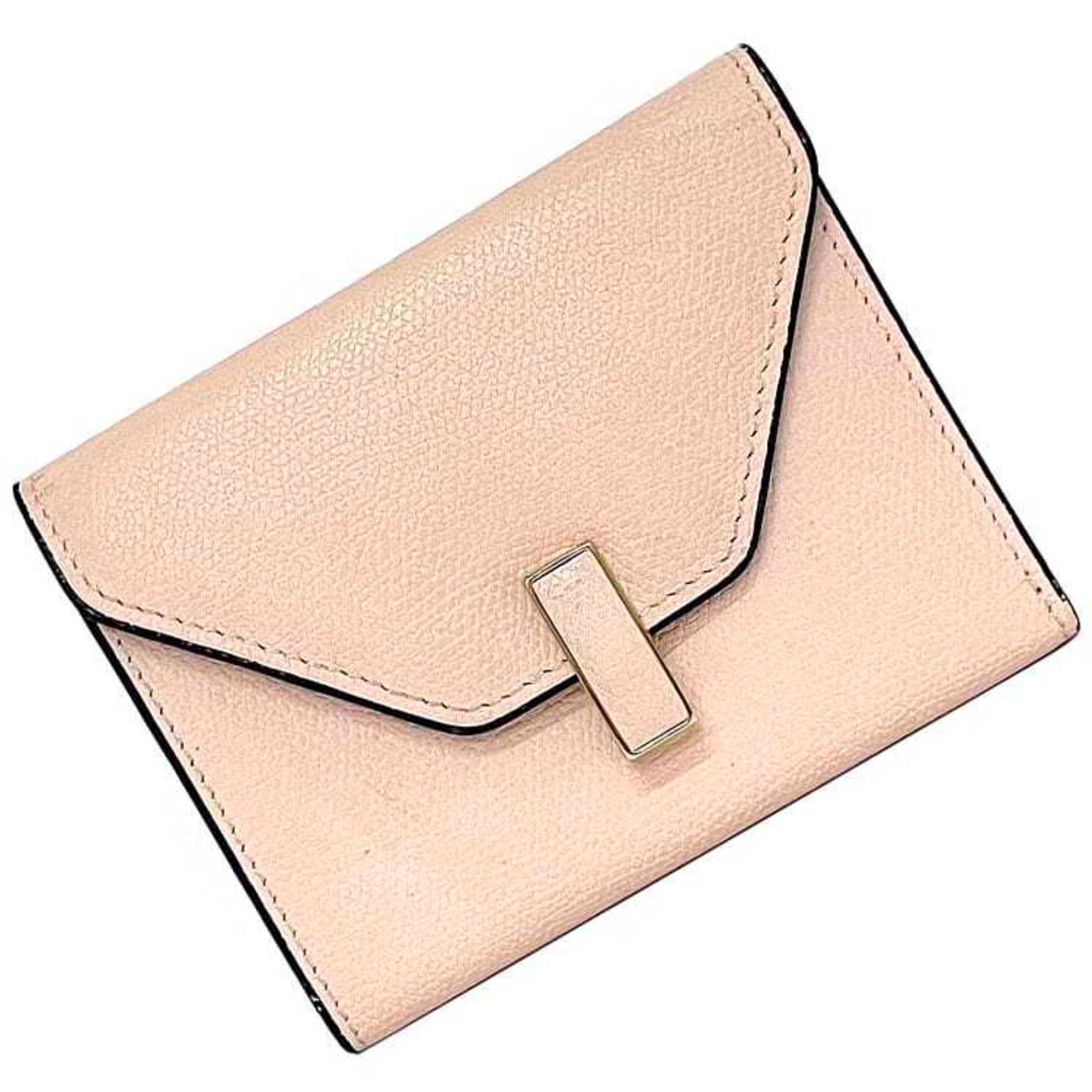 Valextra Tri-Fold Wallet Pink Iside SGES0005028LOCPS99PN Leather Fold Compact Closure Women's
