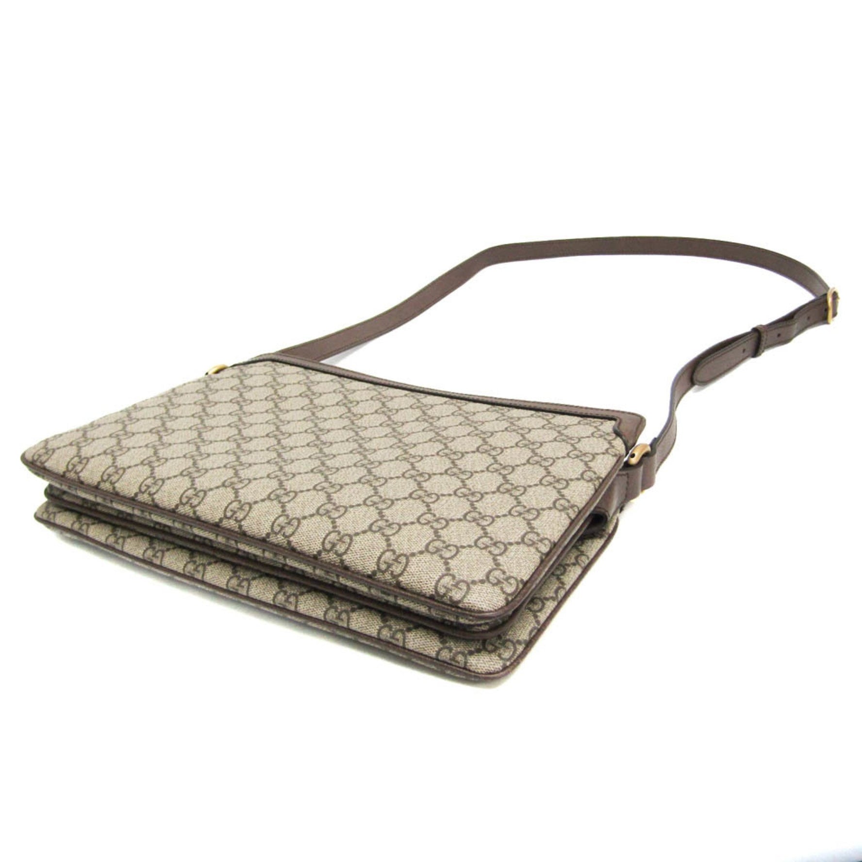 Gucci Medium GG Supreme,Leather Shoulder Bag Beige,Brown