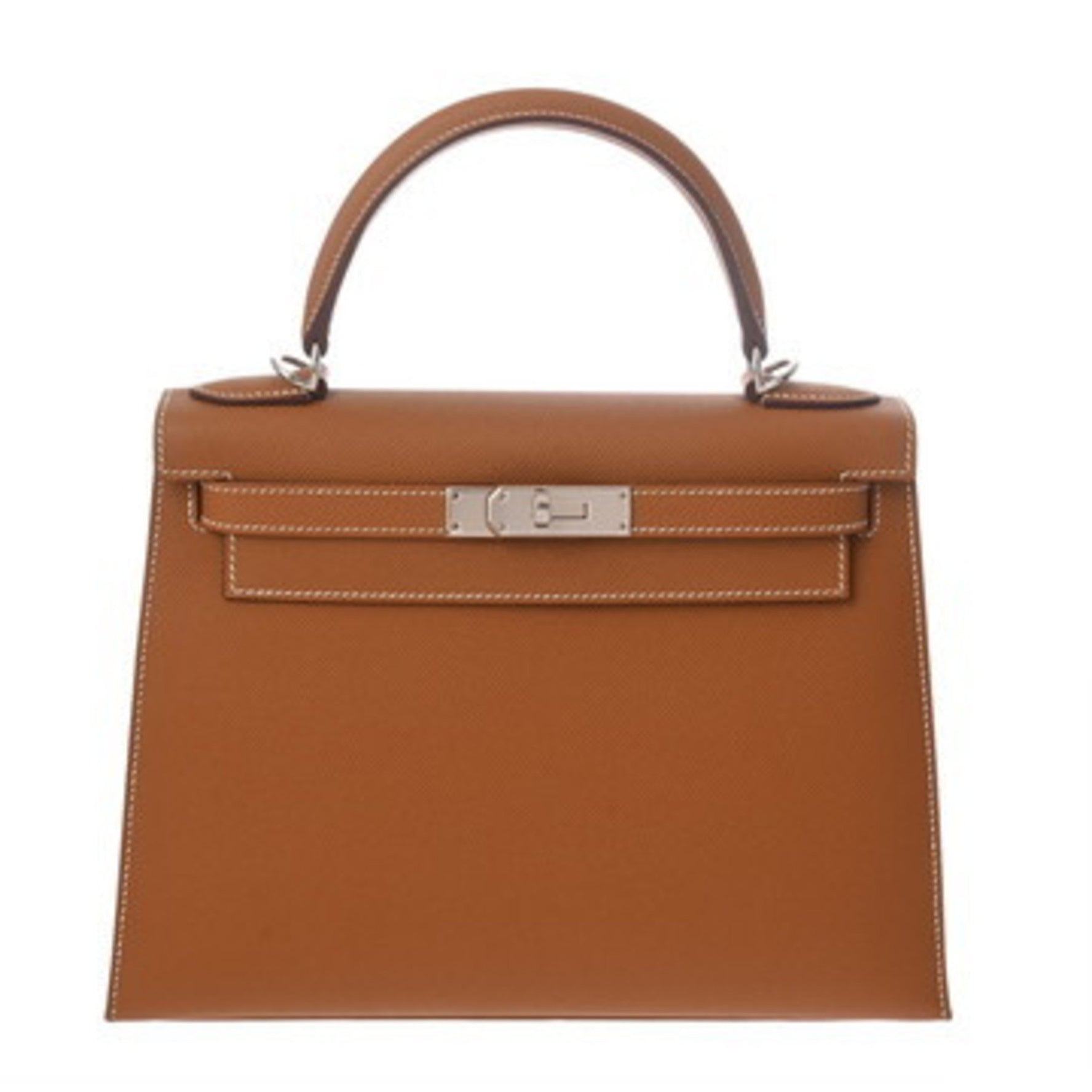 HERMES Kelly 28, externally stitched, Etoupe, Y stamp (circa 2020), women's Epsom leather, 2-way bag, like new, pre-owned, Ginzo