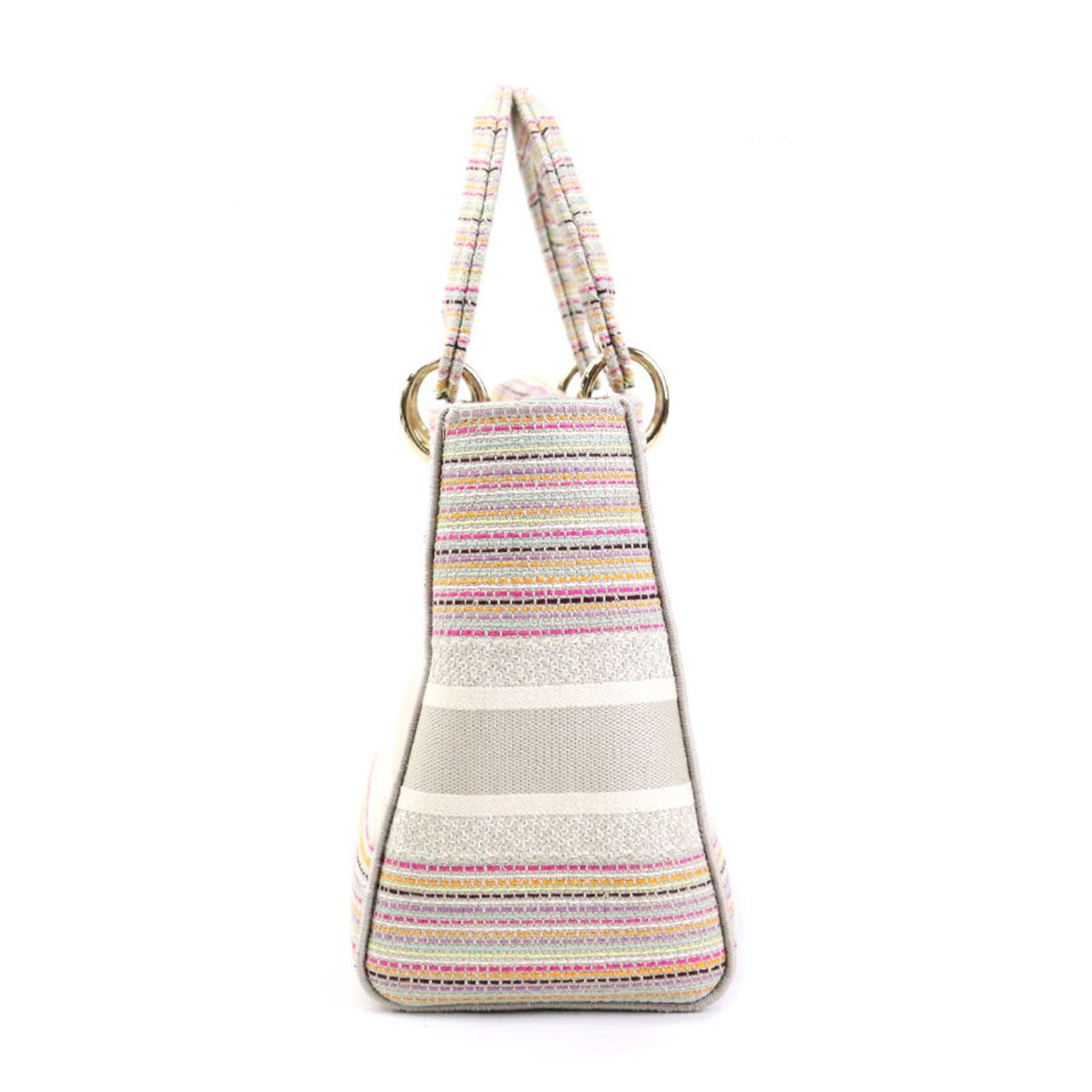 Christian Dior handbag shoulder bag Lady Delight canvas multicolor gold ladies