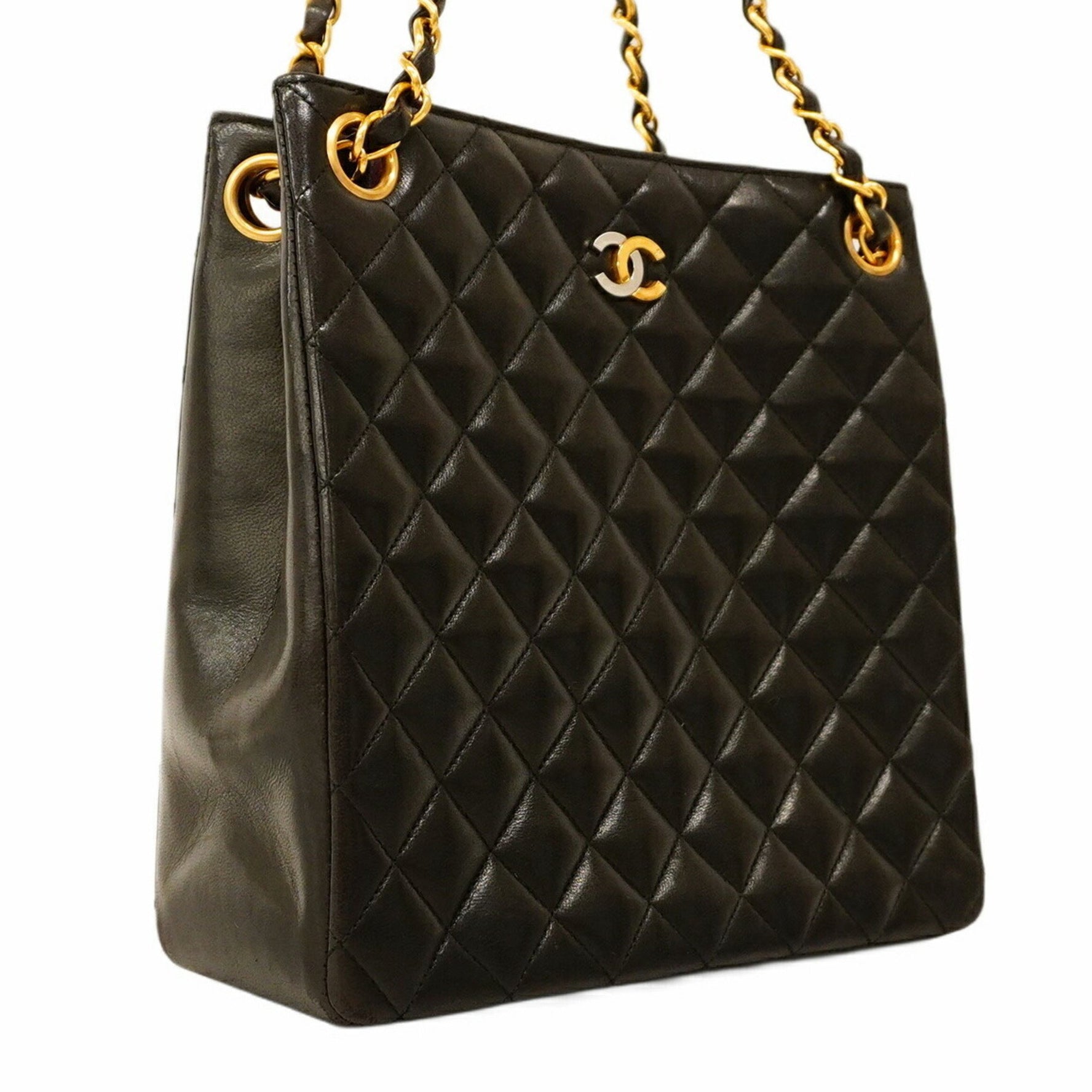 Chanel Matelasse Shoulder Bag with Chain Bag, Lambskin, and Gold