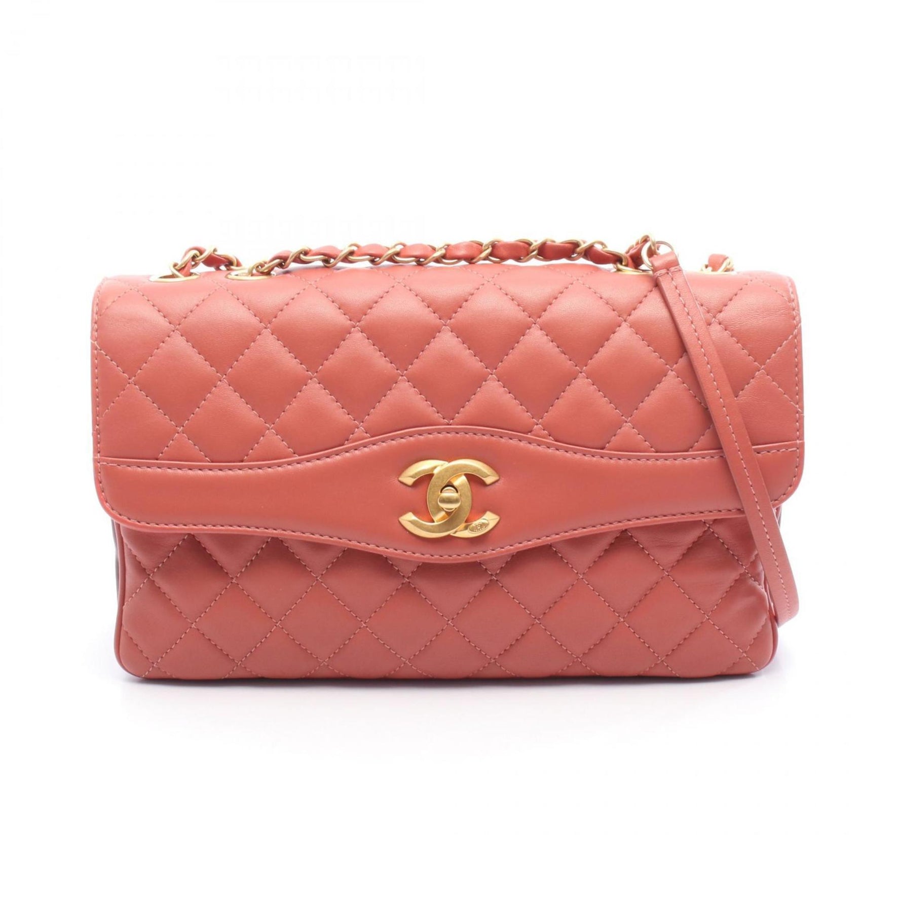 CHANEL Matelasse Shoulder Bag, Leather, Pink and Bordeaux