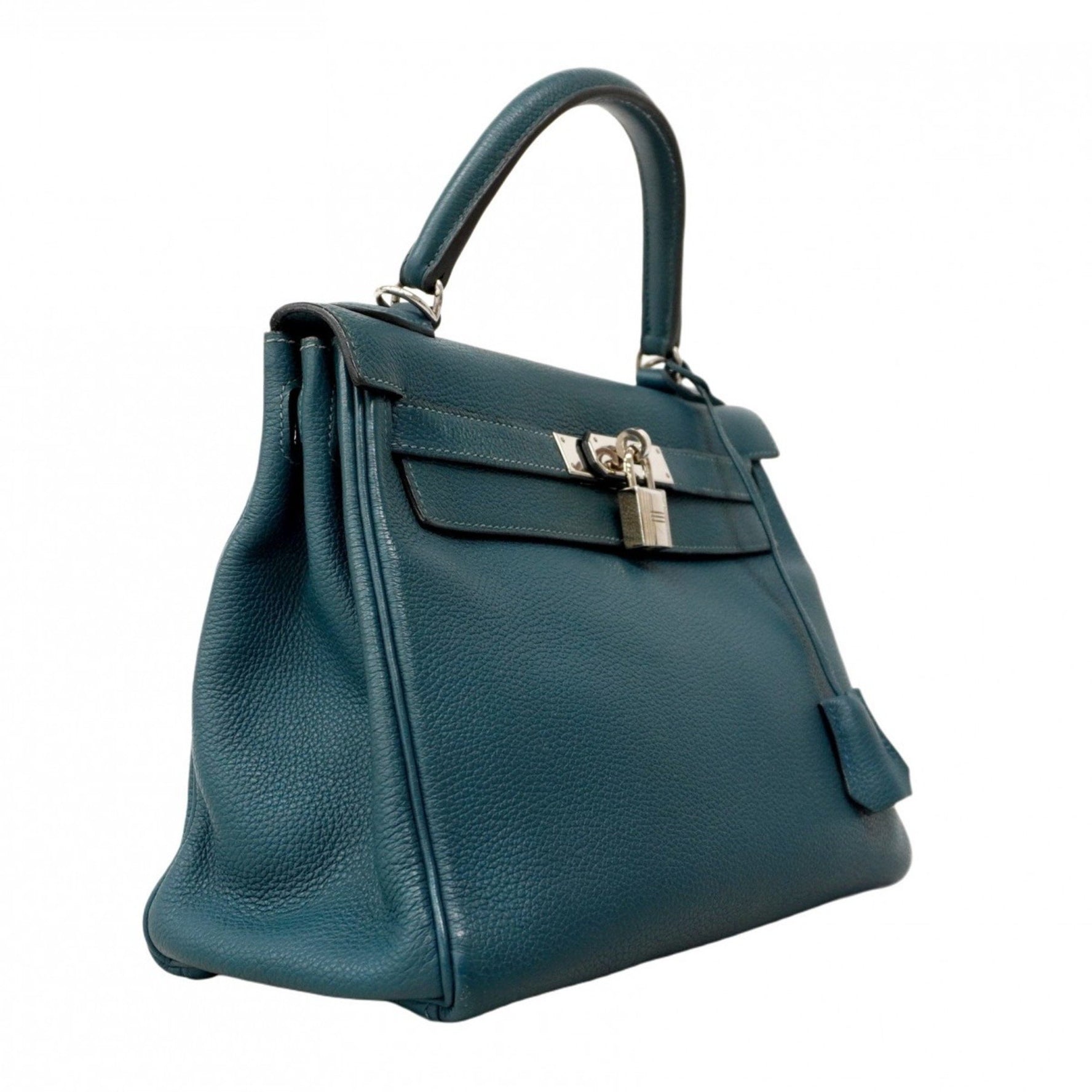 Hermes Hermès Kelly 28 Togo Vert Bosphor T-stamped 2-way bag for women