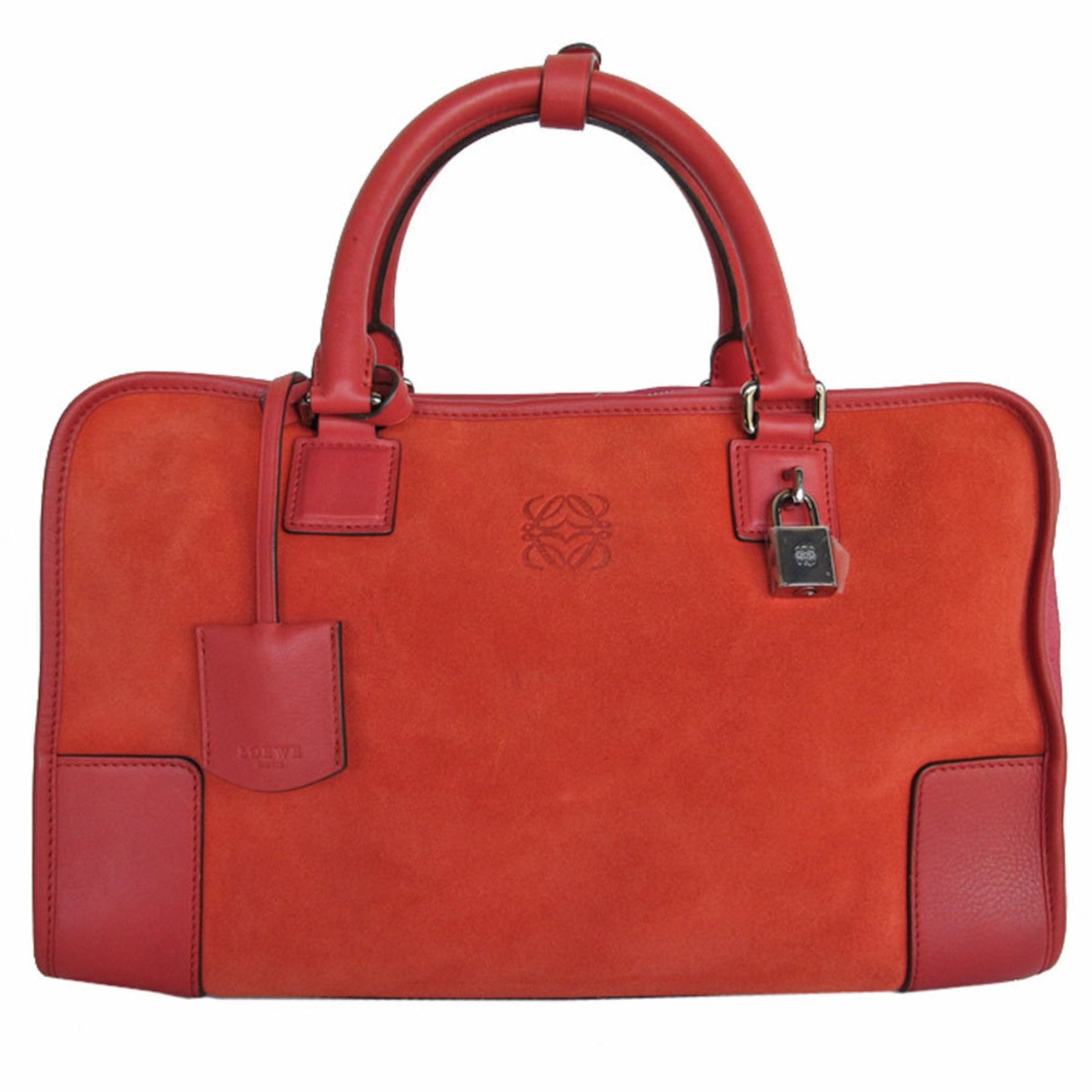 LOEWE handbag Amazona 36 suede leather red ladies