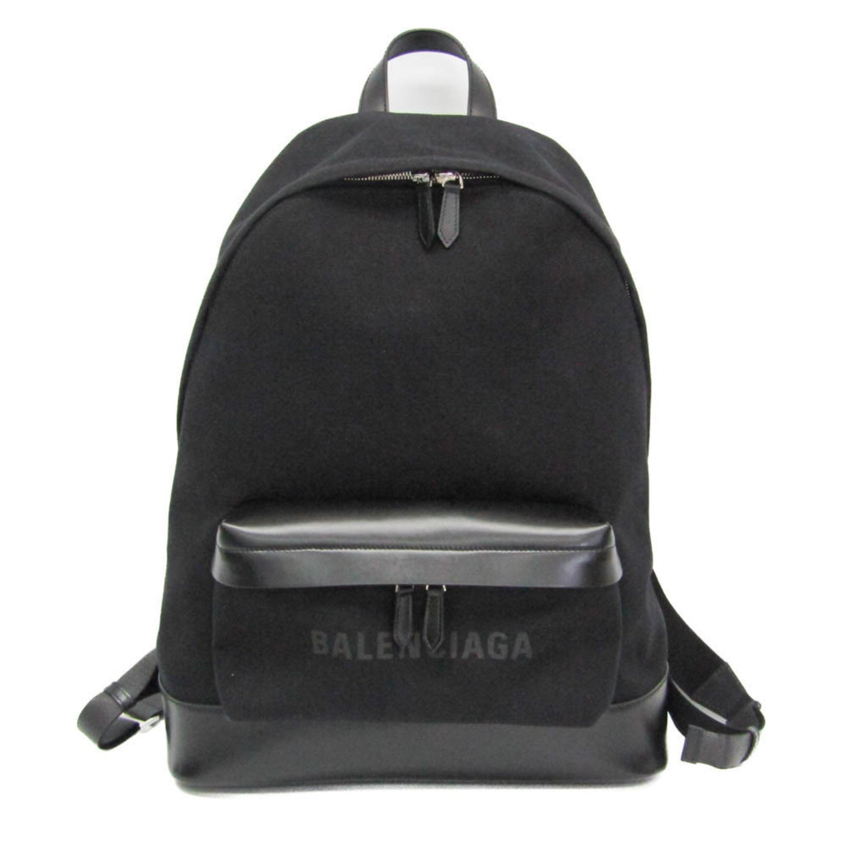 Balenciaga Navy Backpack Men,Women Leather,Canvas Backpack