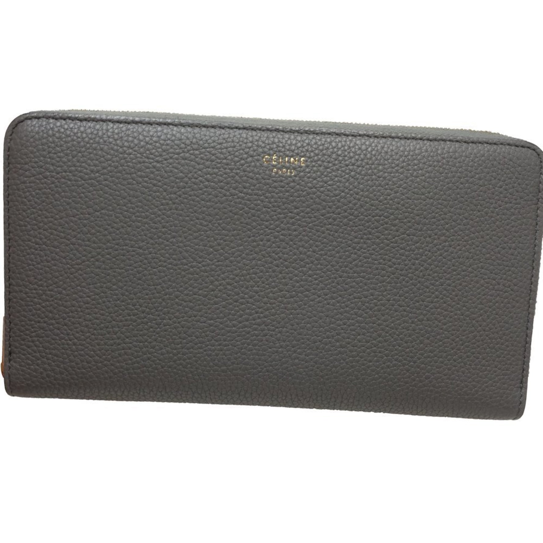 Celine long wallet large zipped multi-function call gray