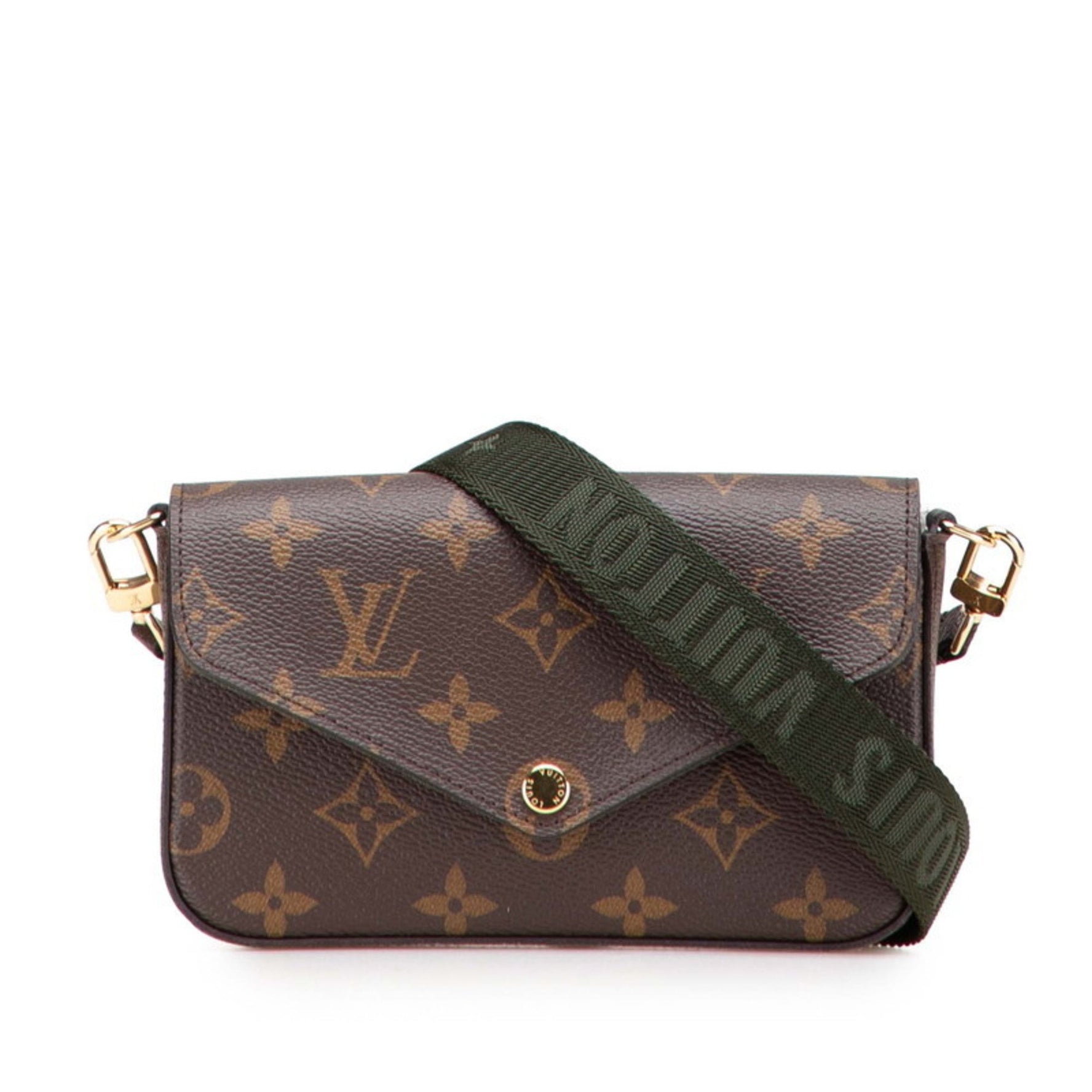 Louis Vuitton Monogram Multi Pochette Felicie Crossbody Shoulder Bag Brown Khaki Leather LOUIS VUITTON