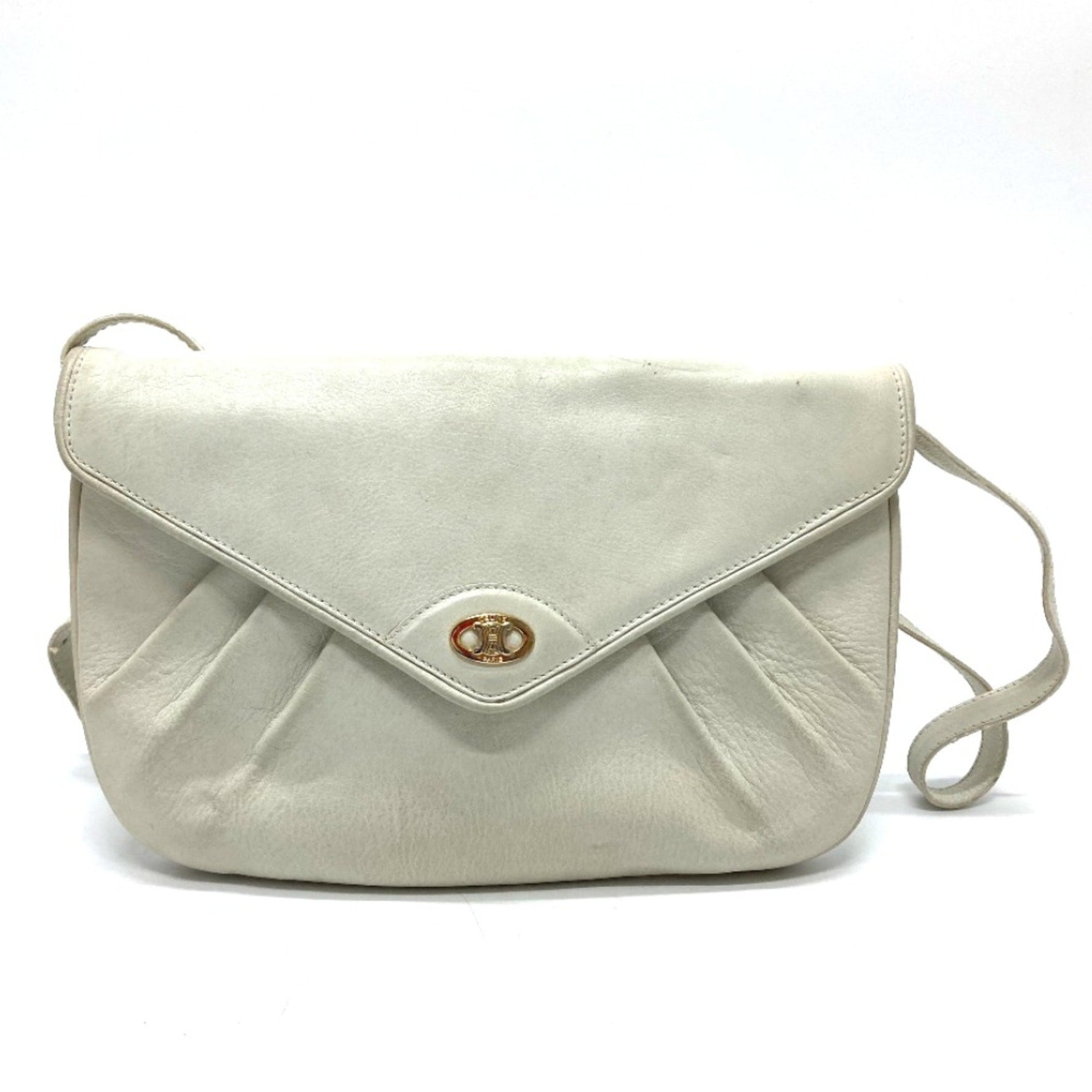 CELINE MacadamHardware Bag Crossbody Shoulder Bag GoldHardware
