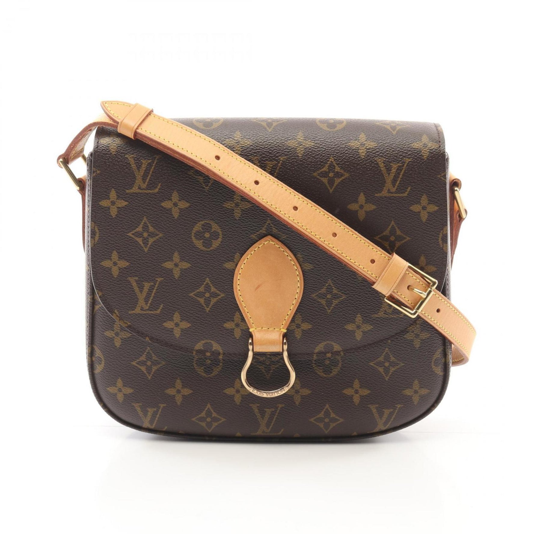 Louis Vuitton Saint-Cloud GM Monogram Shoulder Bag Coated Canvas Leather Brown