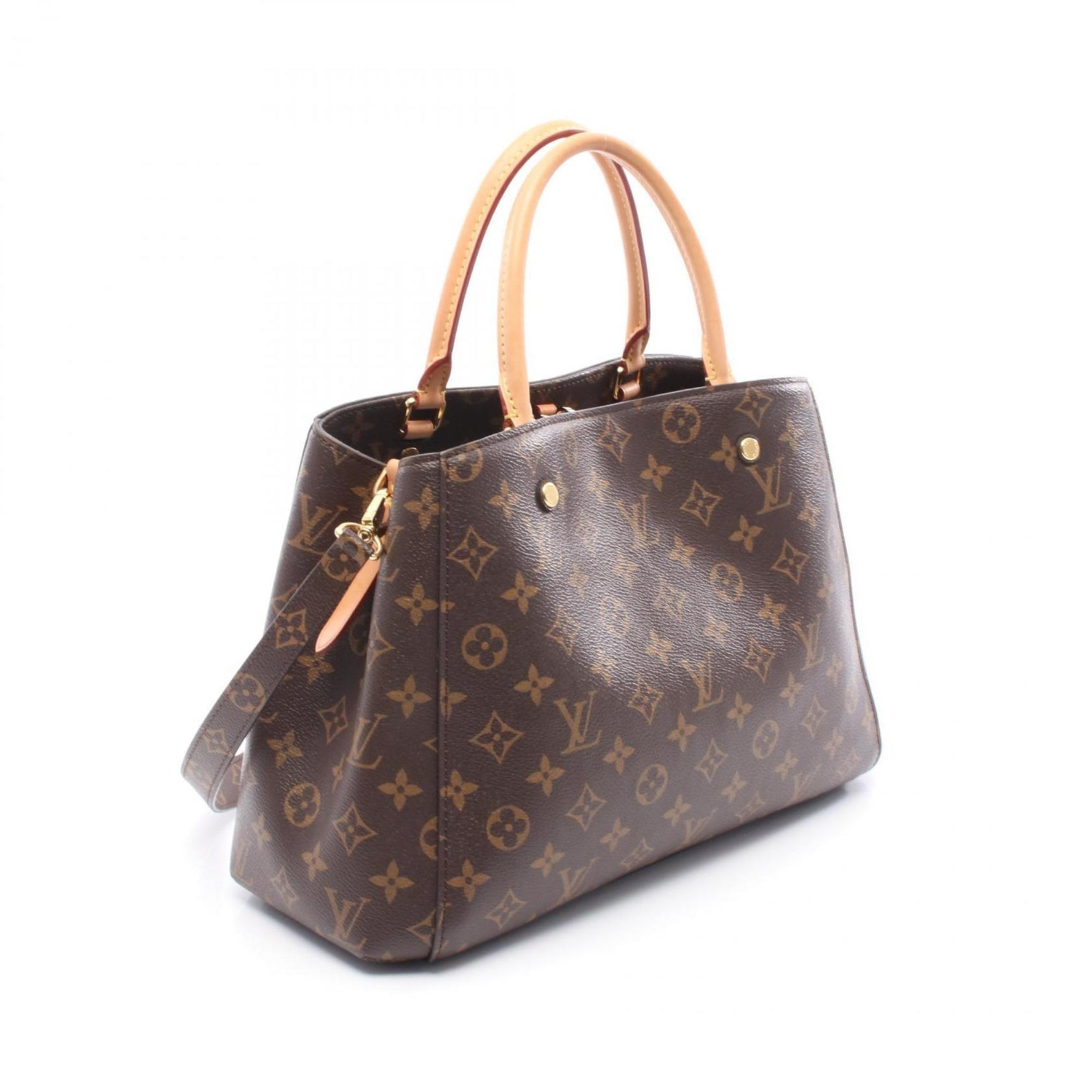 Louis Vuitton Montaigne MM Handbag, Coated Canvas and Leather, Monogram, Brown