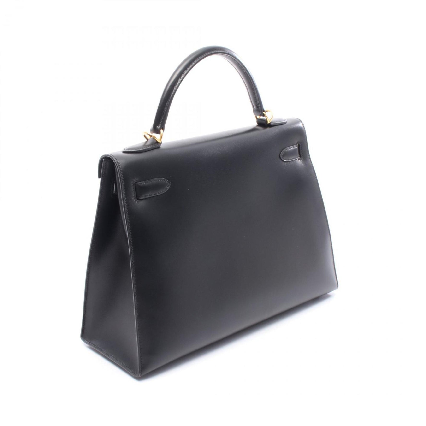 Hermes Hermès Kelly 32 handbag in box calf leather, black.