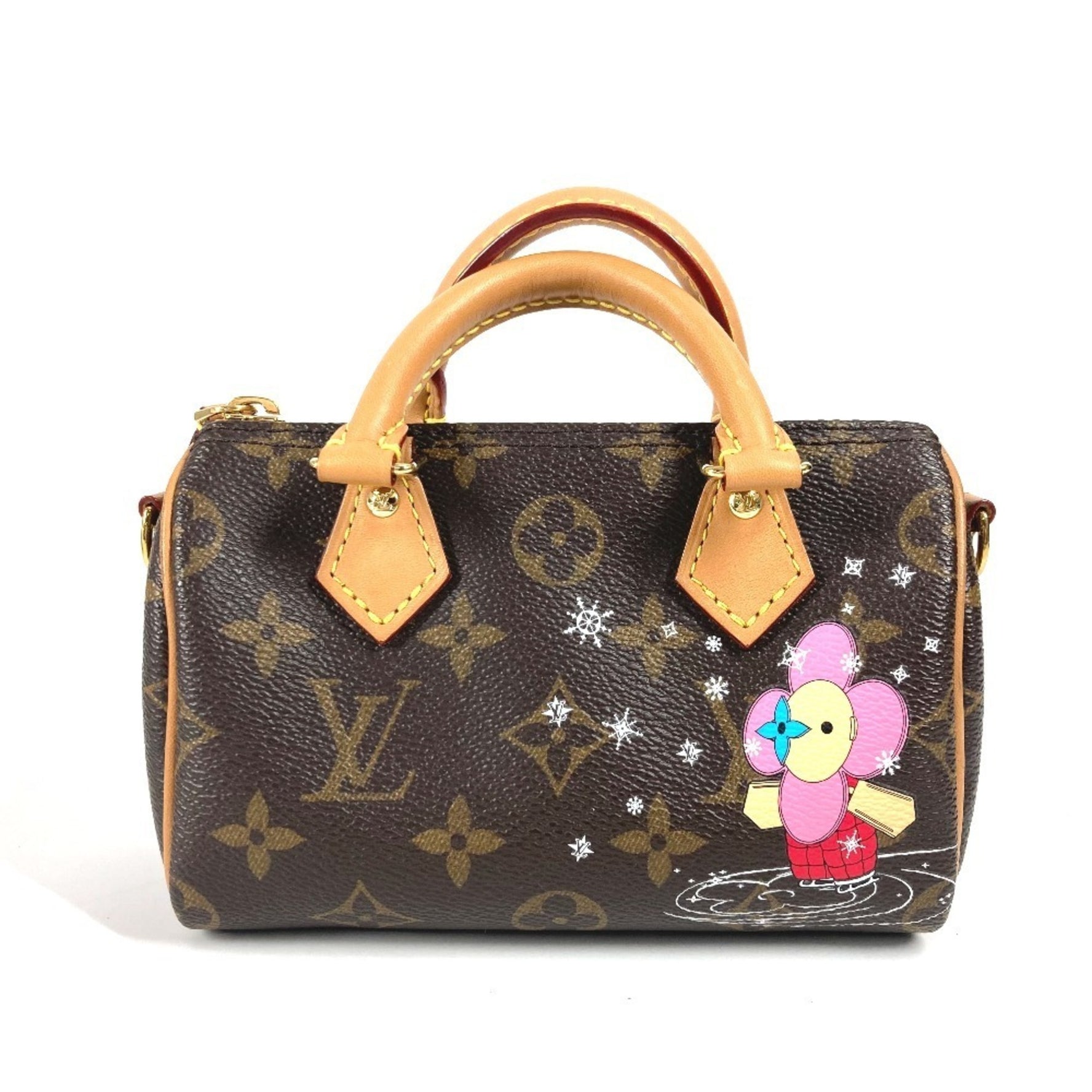 Louis Vuitton Monogram Vivienne Nano Speedy Shoulder Bag Pochette Mini Boston Handbag Canvas Brown