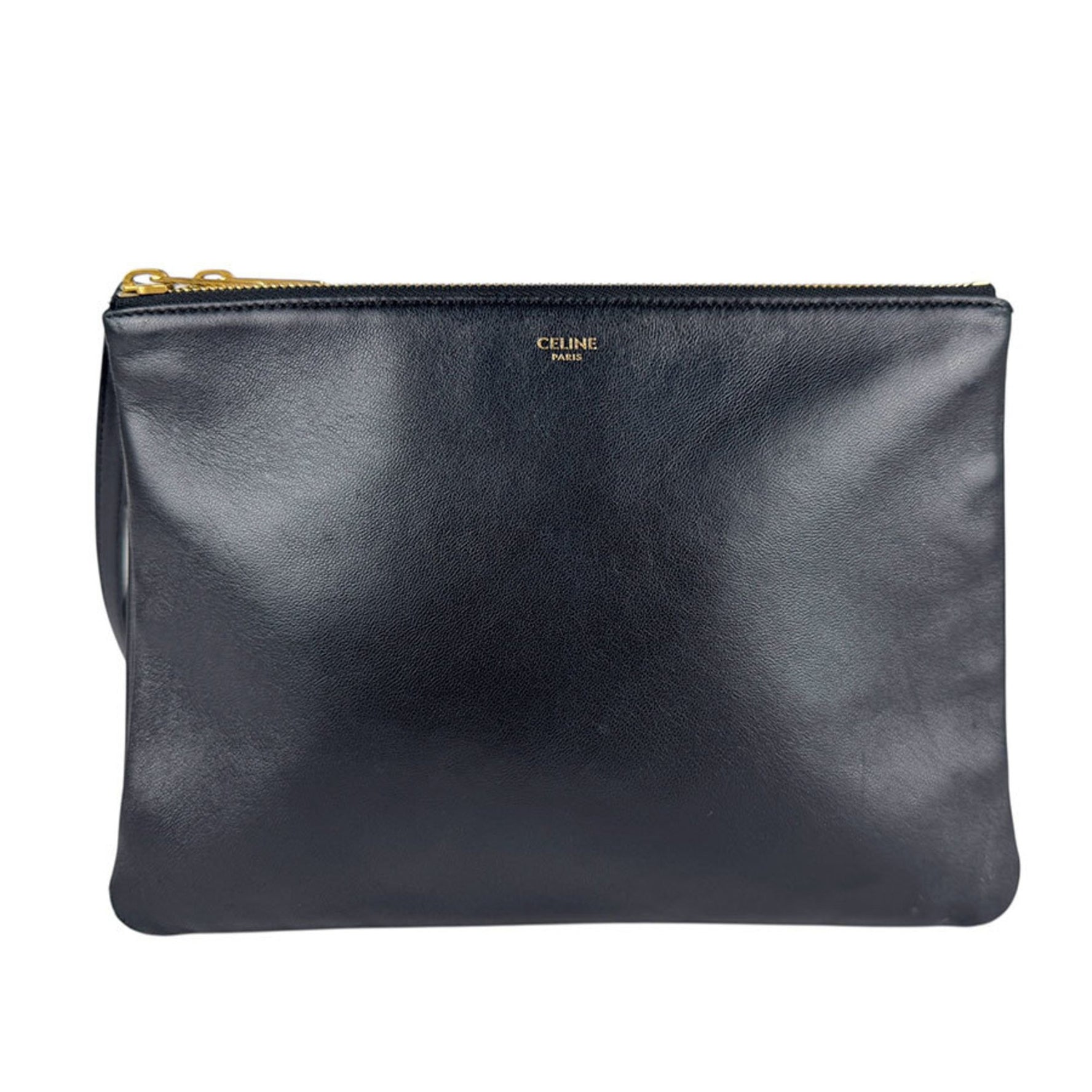CELINE Trio Large Leather Shoulder Bag