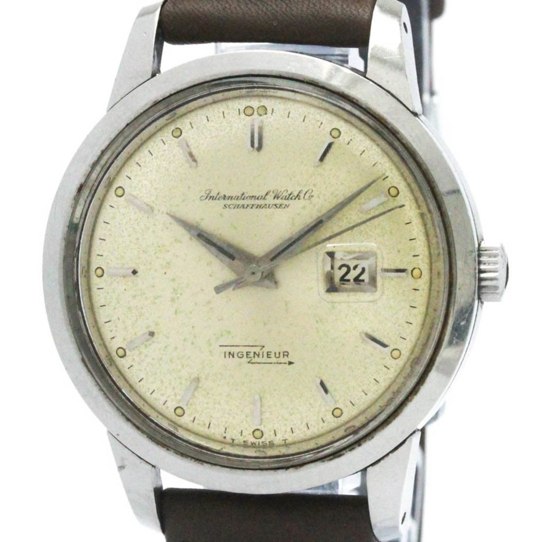 Vintage IWC Ingenieur Cal C.8531 Steel Leather Automatic Mens Watch BF570033