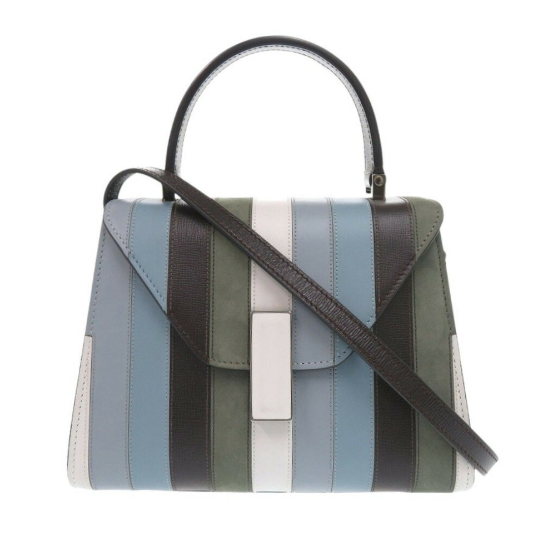 Valextra SUNNEI Mini Iside Leather Blue 2way Handbag 1300Valextra