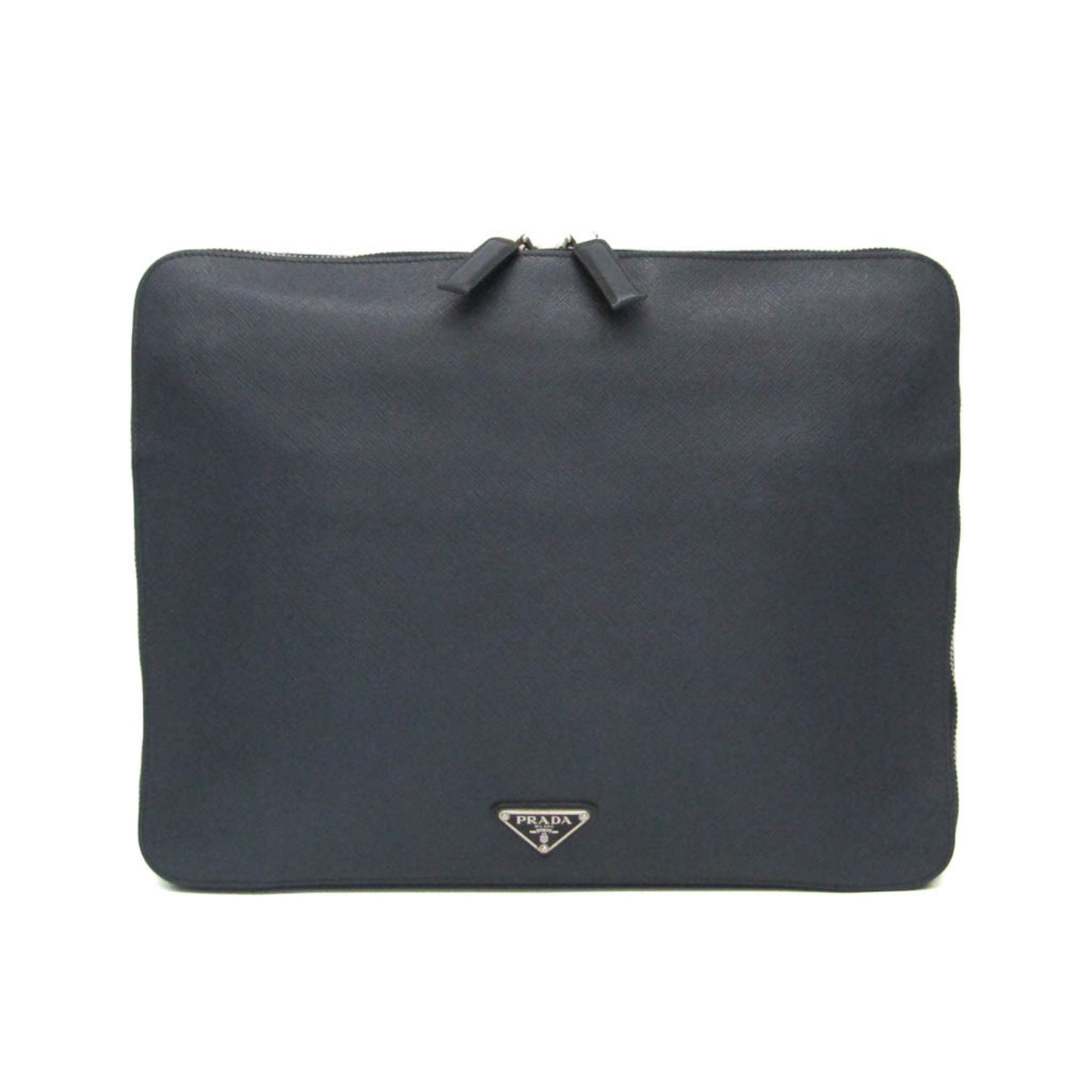 Prada Saffiano Women,Men Leather Clutch Bag