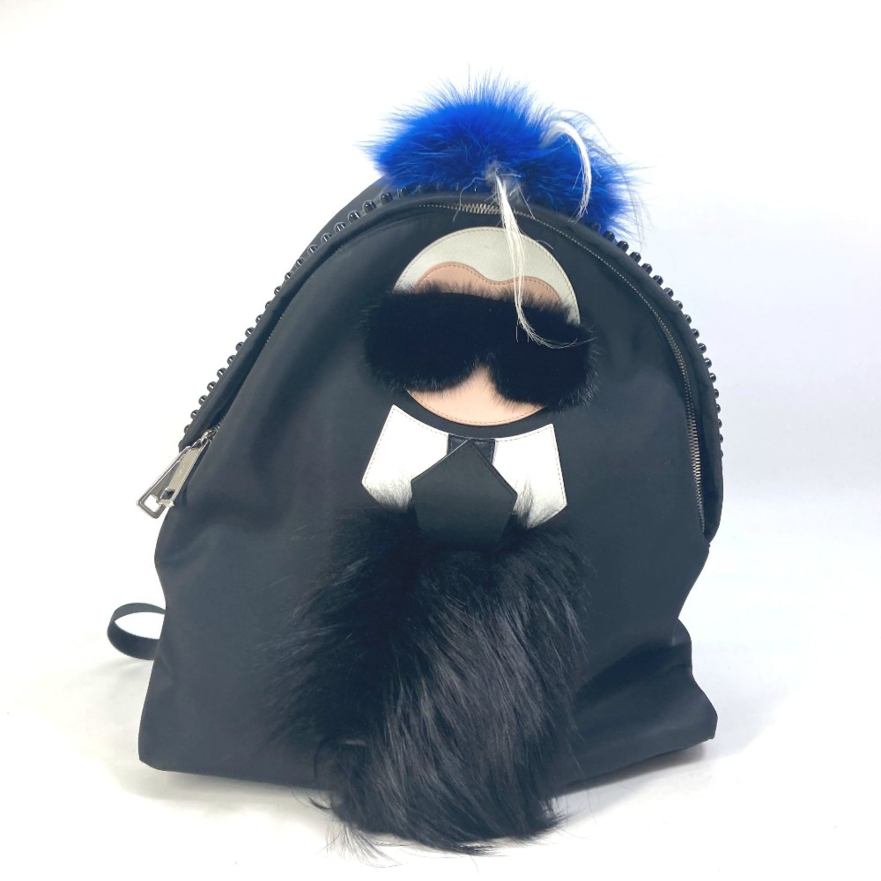 Fendi backpack bag fur studs Backpack blue