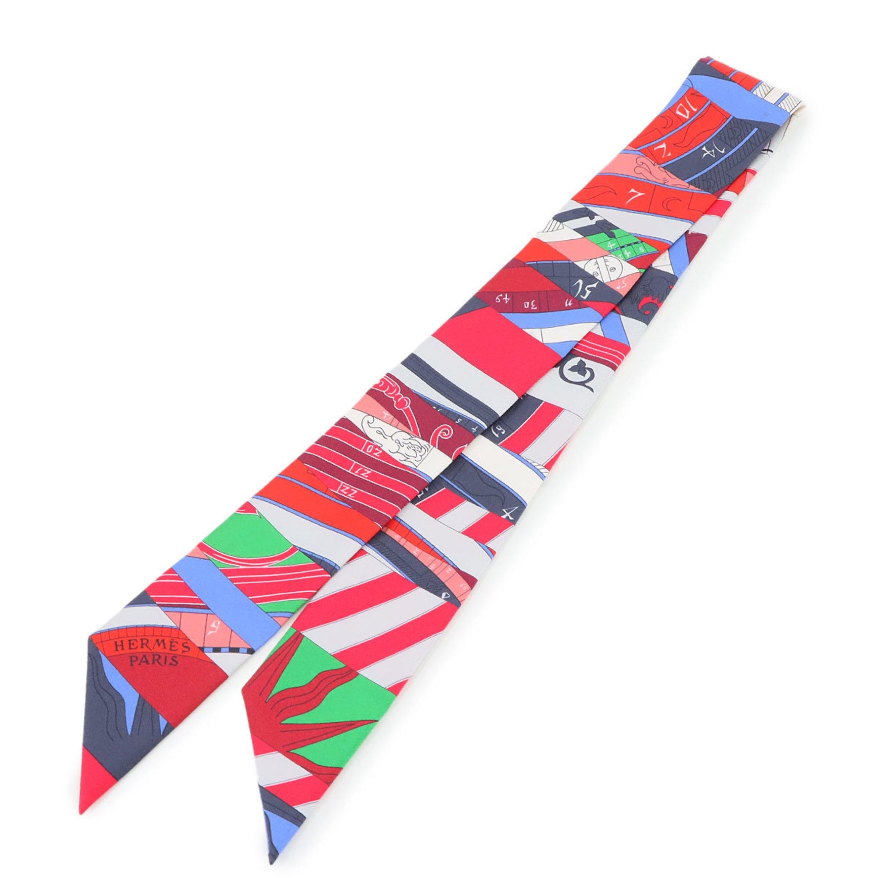 Hermes Hermès Twilly Scarf, Astrologie Nouvelle, 100% Silk, Multicolor