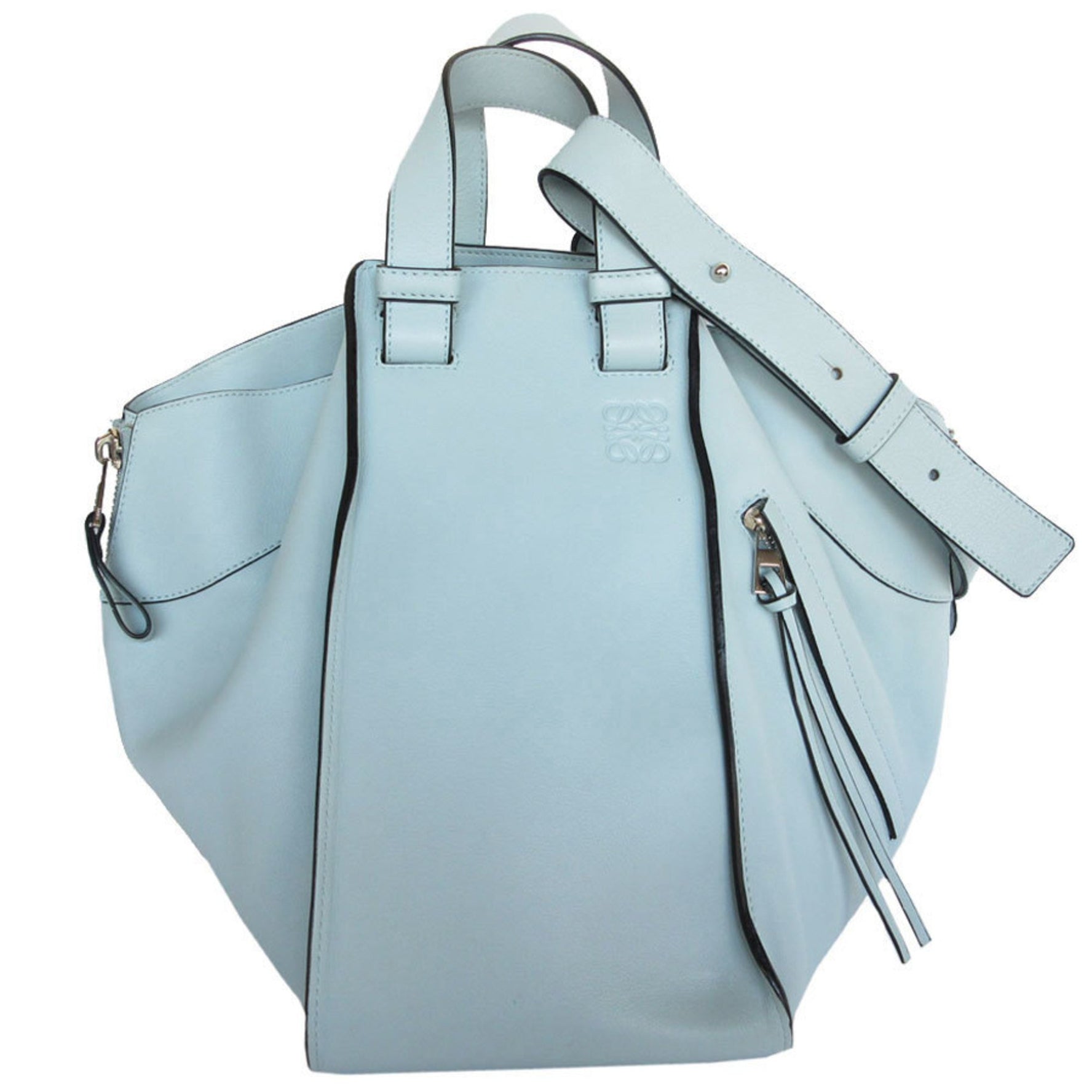 LOEWE handbag shoulder bag hammock leather light blue ladies