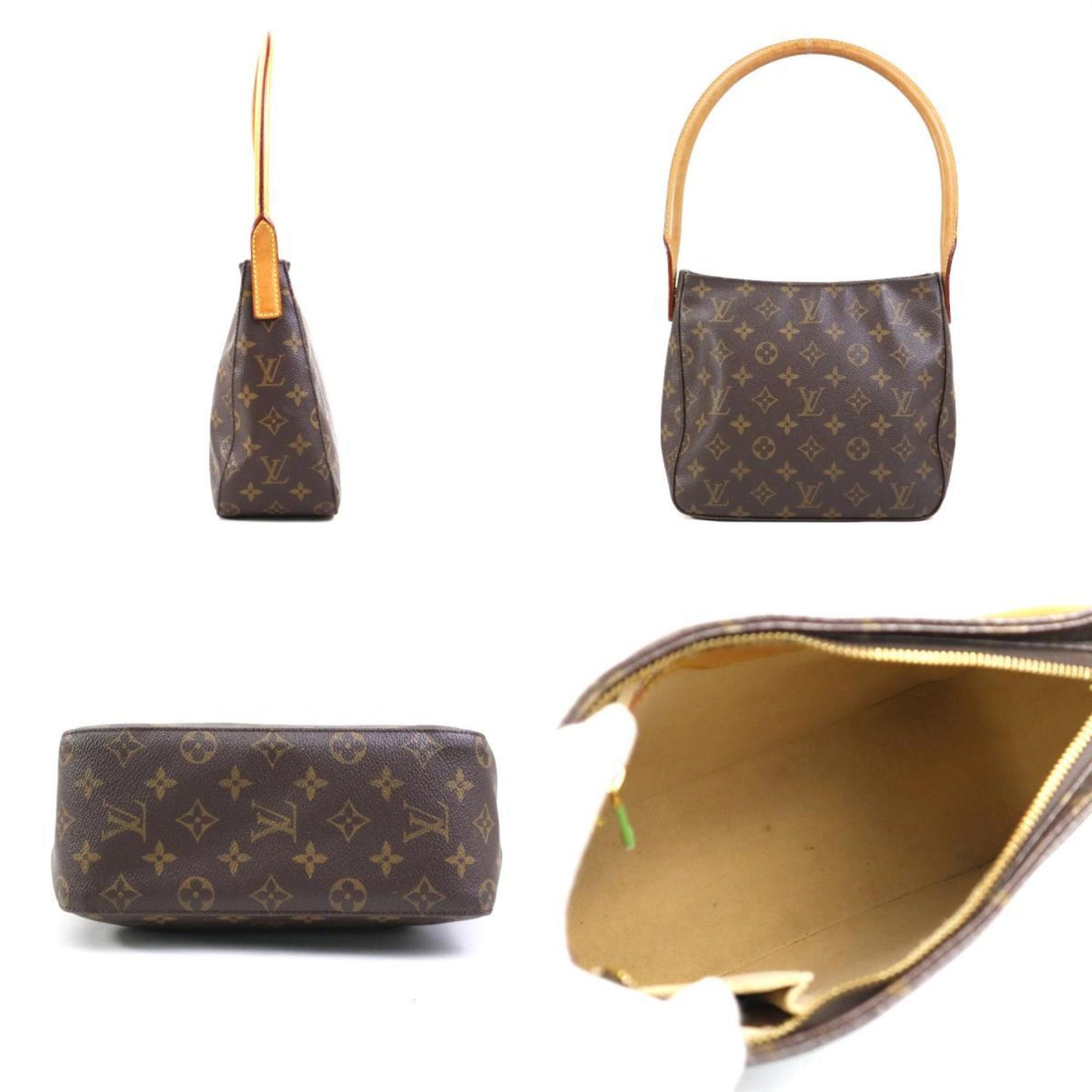 Louis Vuitton Shoulder Bag Monogram Looping MM Canvas Brown Gold