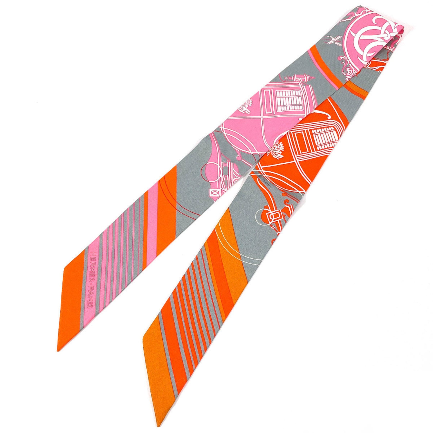 HERMES Ex Libris Twilly Silk Grey