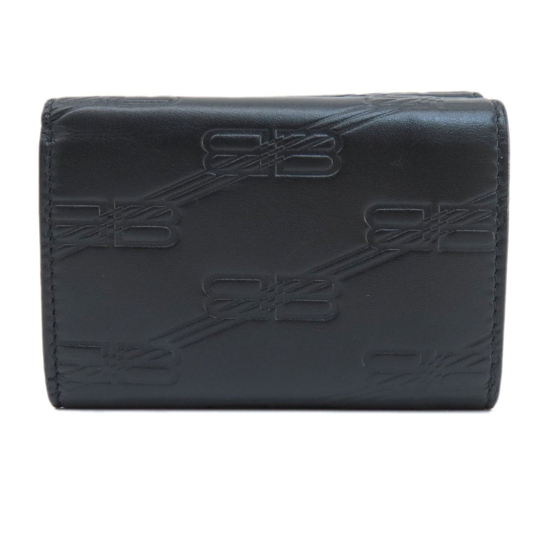Balenciaga BB Monogram Wallet Bi-fold Leather