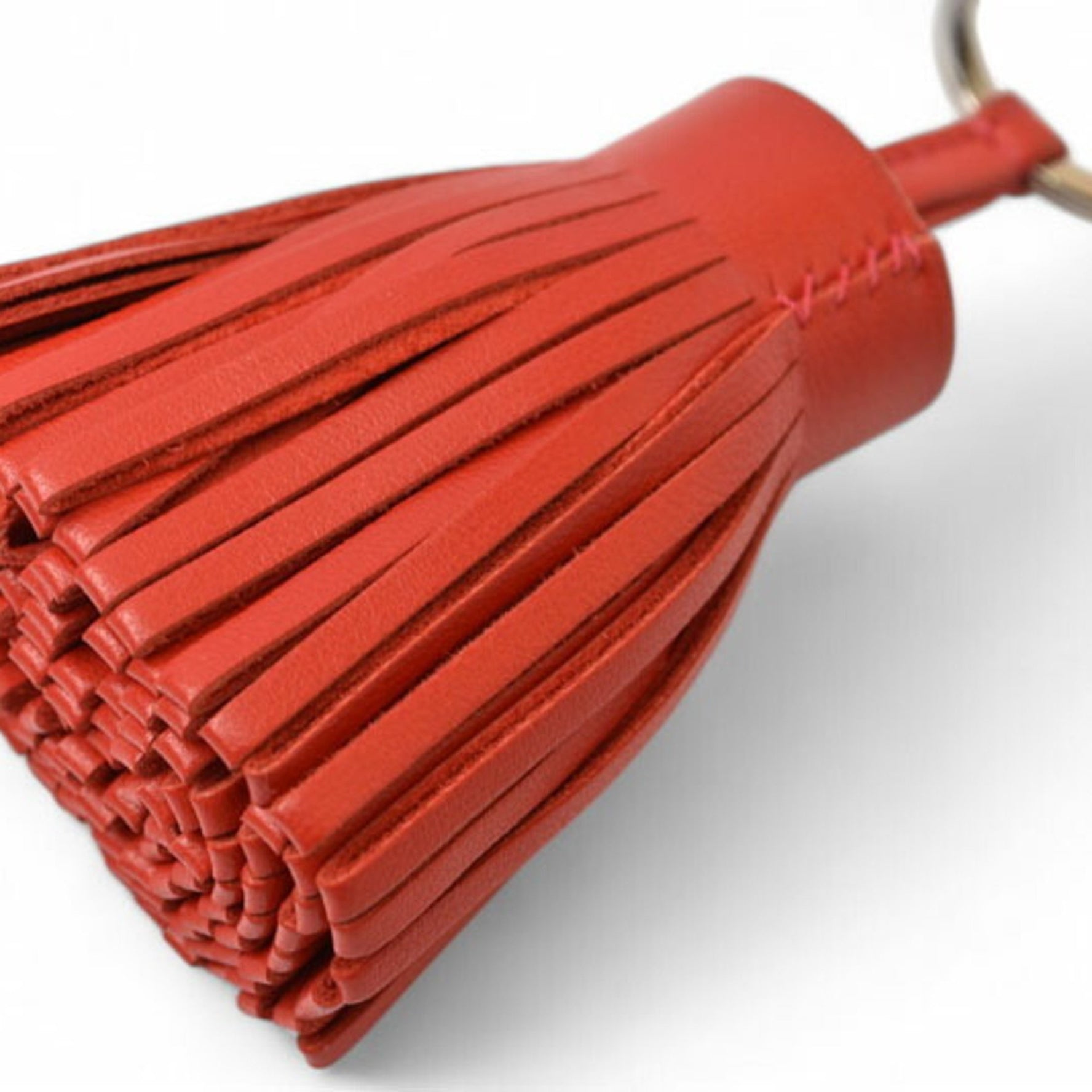 Hermes Key Ring Holder Carmen Tassel Charm Rouge