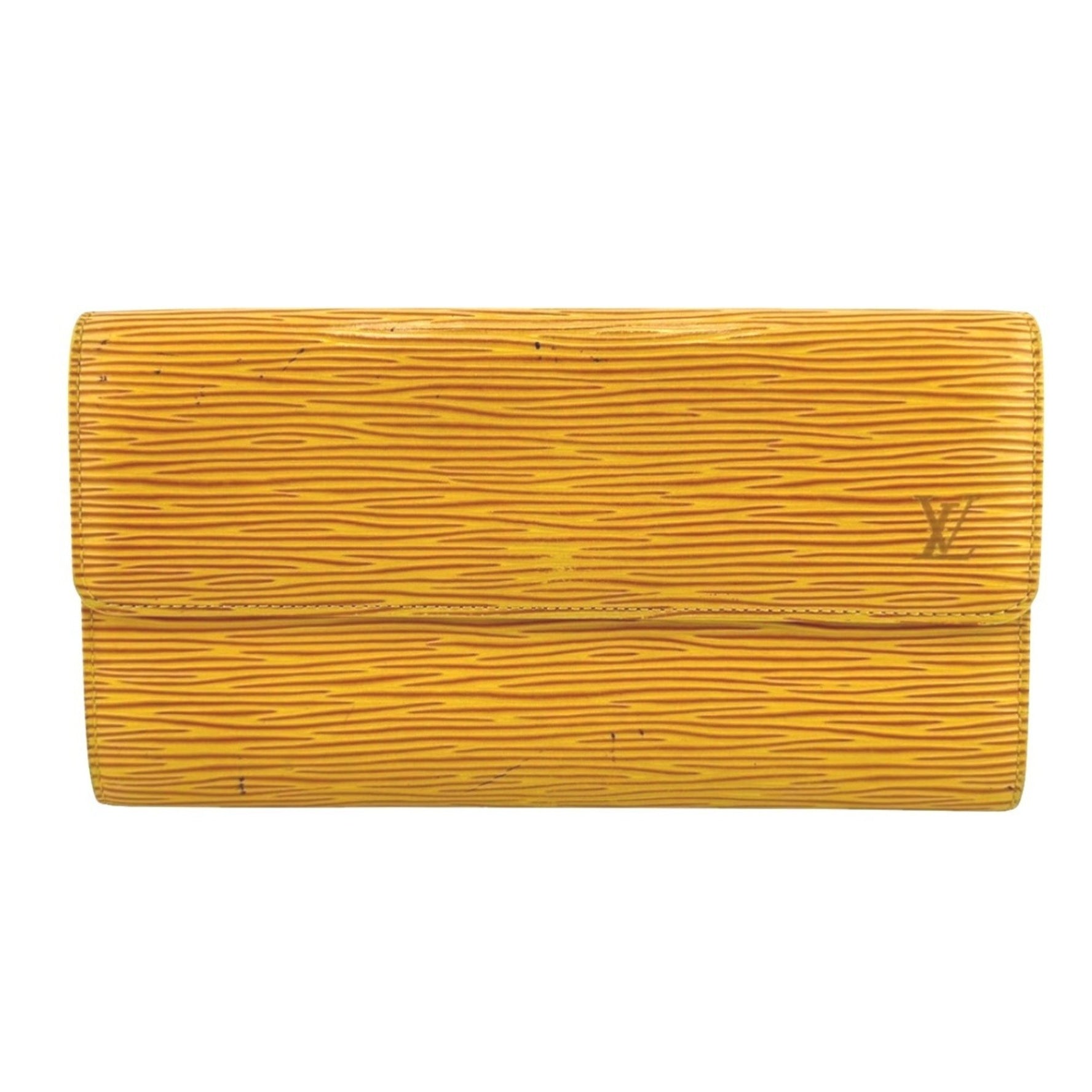 Louis Vuitton Long Wallet Tri-fold Epi Portemonnay Credit Leather LV