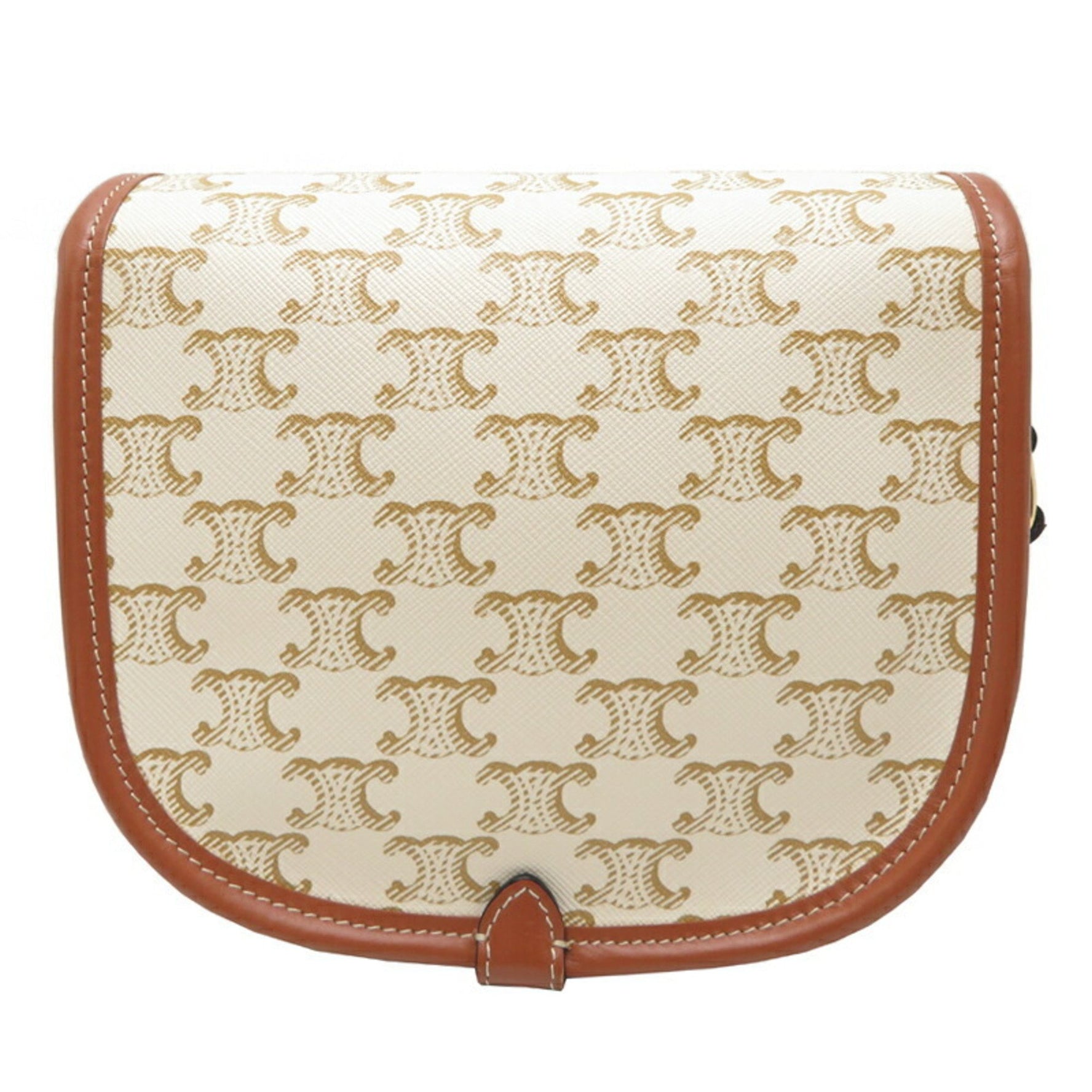 Celine Falco Medium Bag Shoulder PVC Triomphe (White)