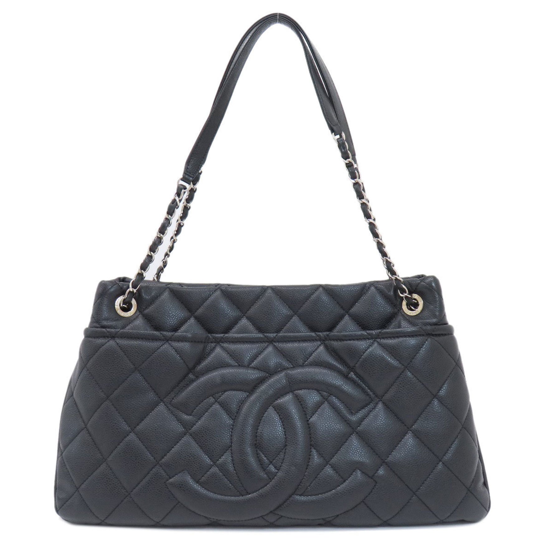 CHANEL Coco Mark Matelasse Tote Bag Soft Caviar Skin