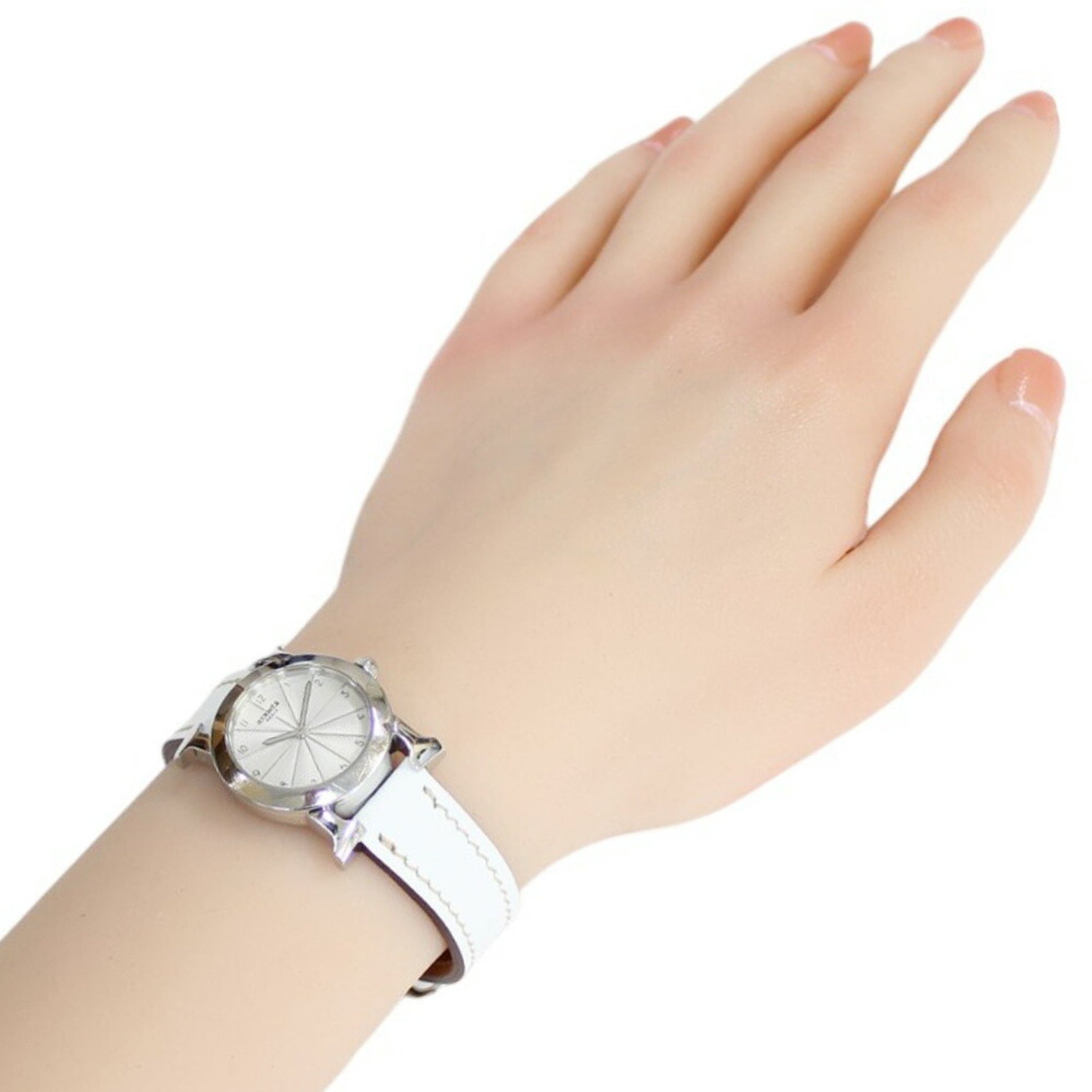 Hermes H Watch Ronde Wristwatch Stainless Steel Quartz Ladies