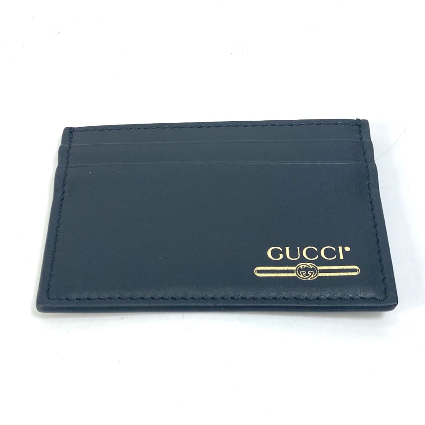 Gucci logo Pass case Card Case Gold