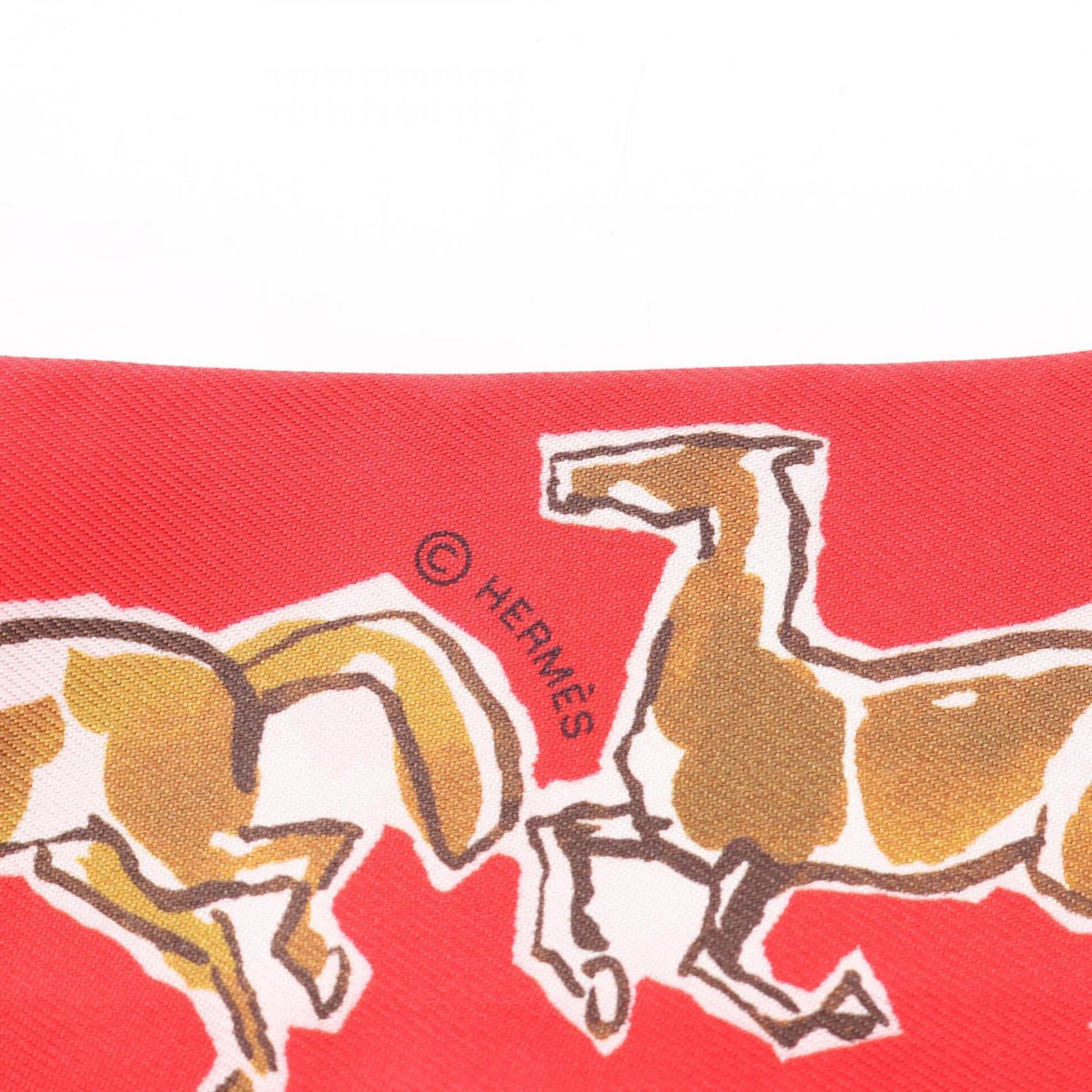 Hermes Hermès CHEVAUX EN LIBERTE Twilly Silk Scarf in Multicolored Red