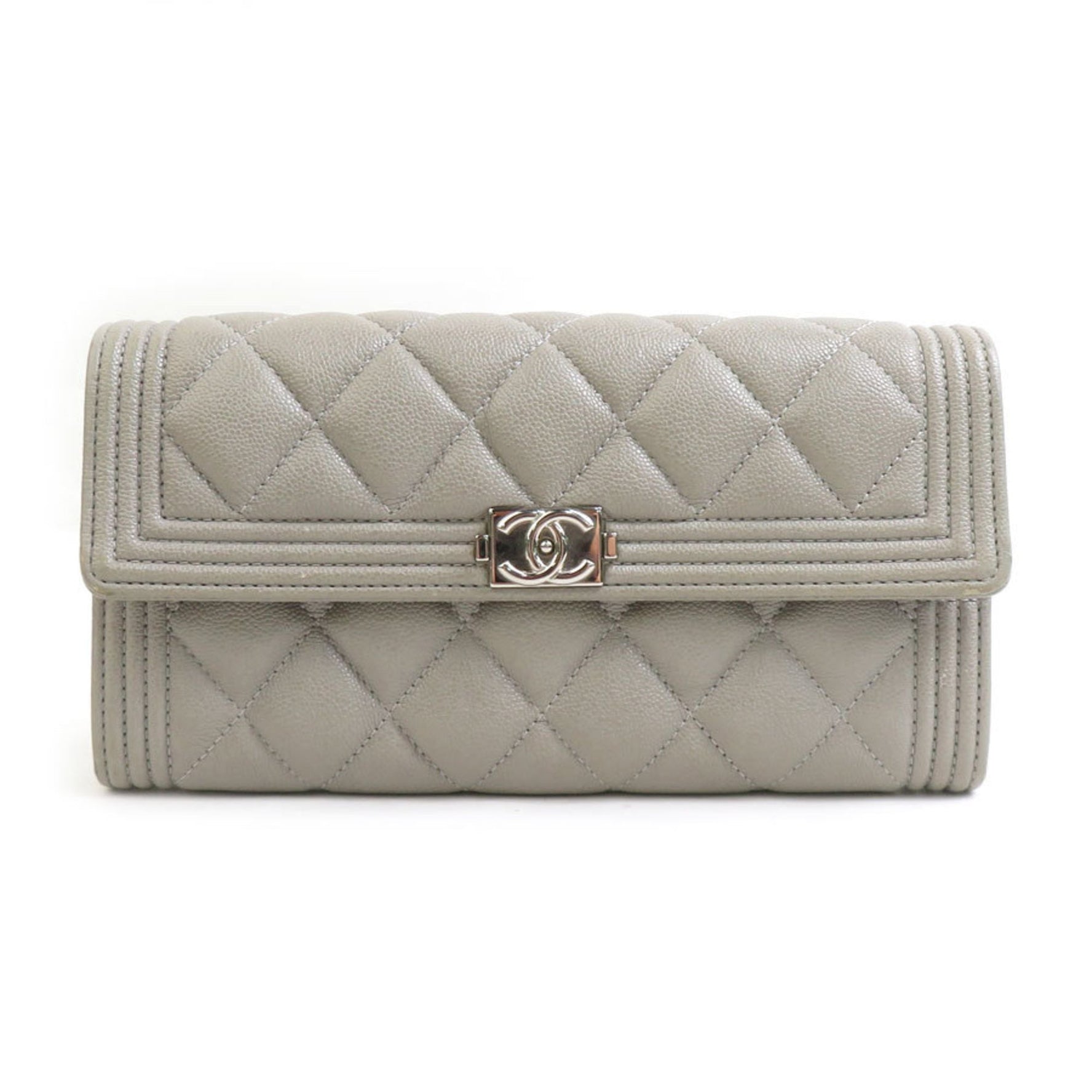 CHANEL Boy Long Wallet in Caviar Leather
